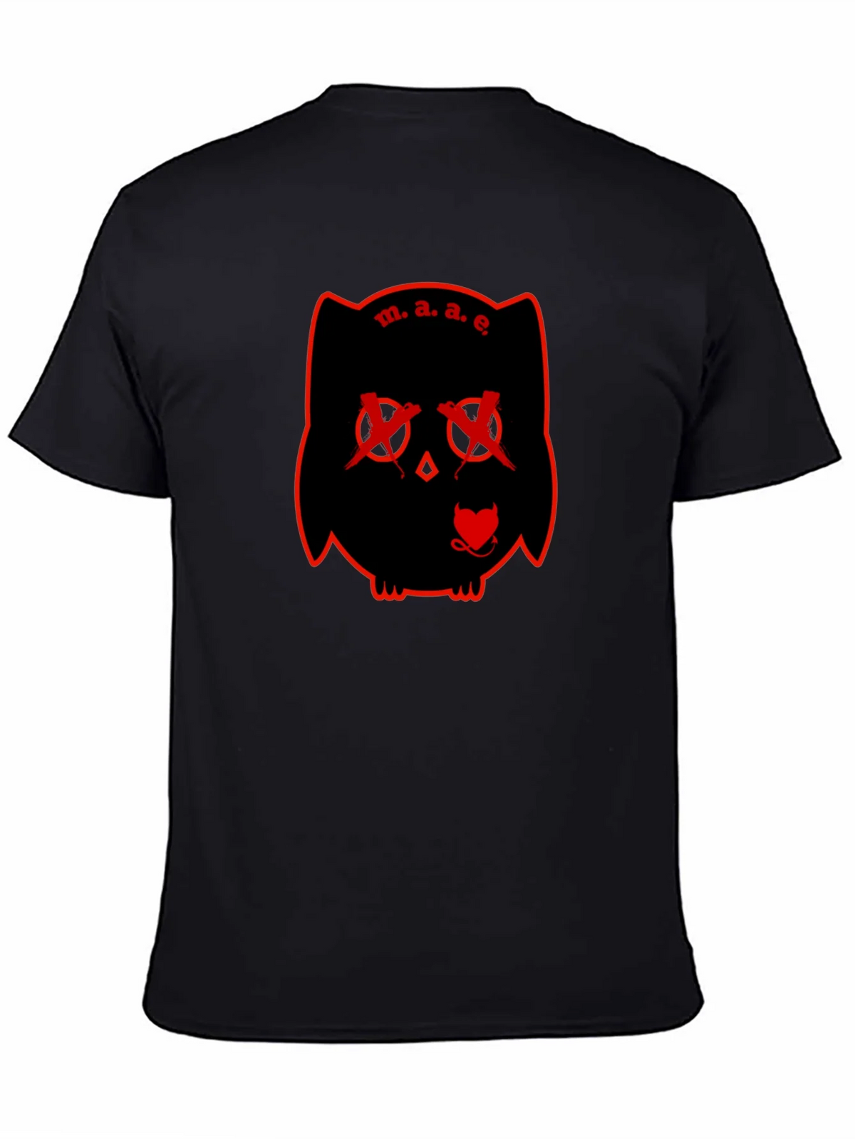 M.A.E. Owl Graphic Print Black T-Shirt product image 4