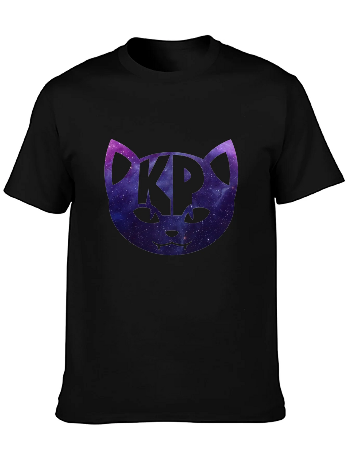 Cosmic Cat KP Black T-Shirt - Galaxy Kitty Design product image 3