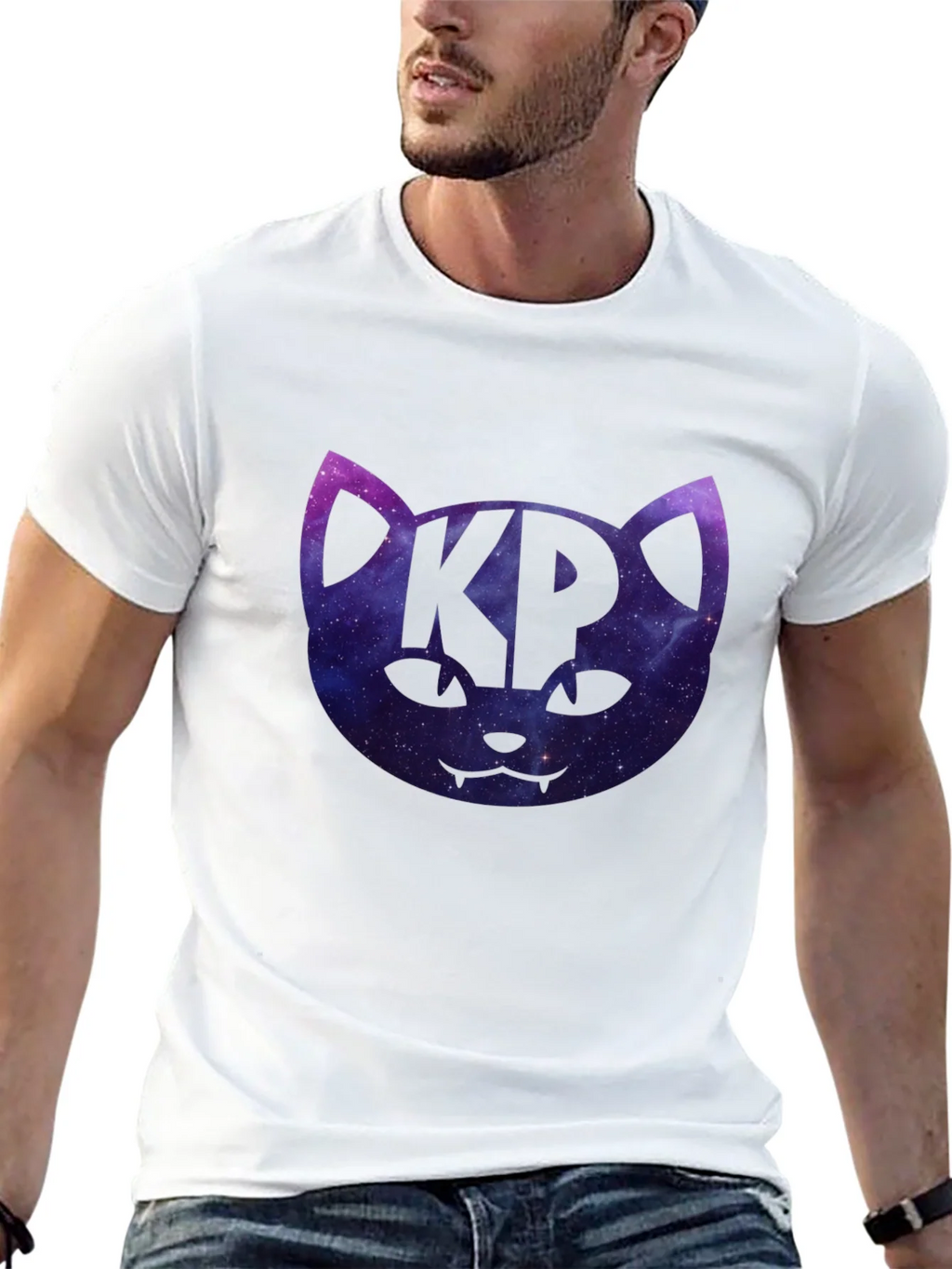 Cosmic Cat KP Black T-Shirt - Galaxy Kitty Design product image 12