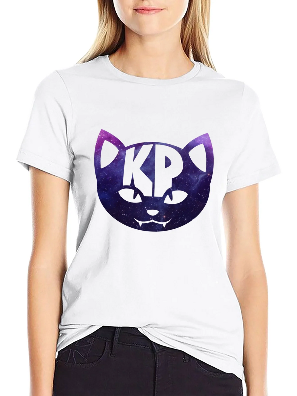 Cosmic Cat KP Black T-Shirt - Galaxy Kitty Design product image 8