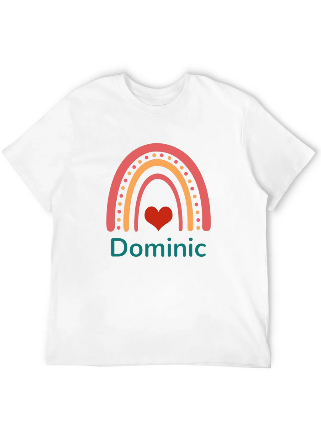 Personalized Dominic Rainbow Heart T-Shirt product image 11