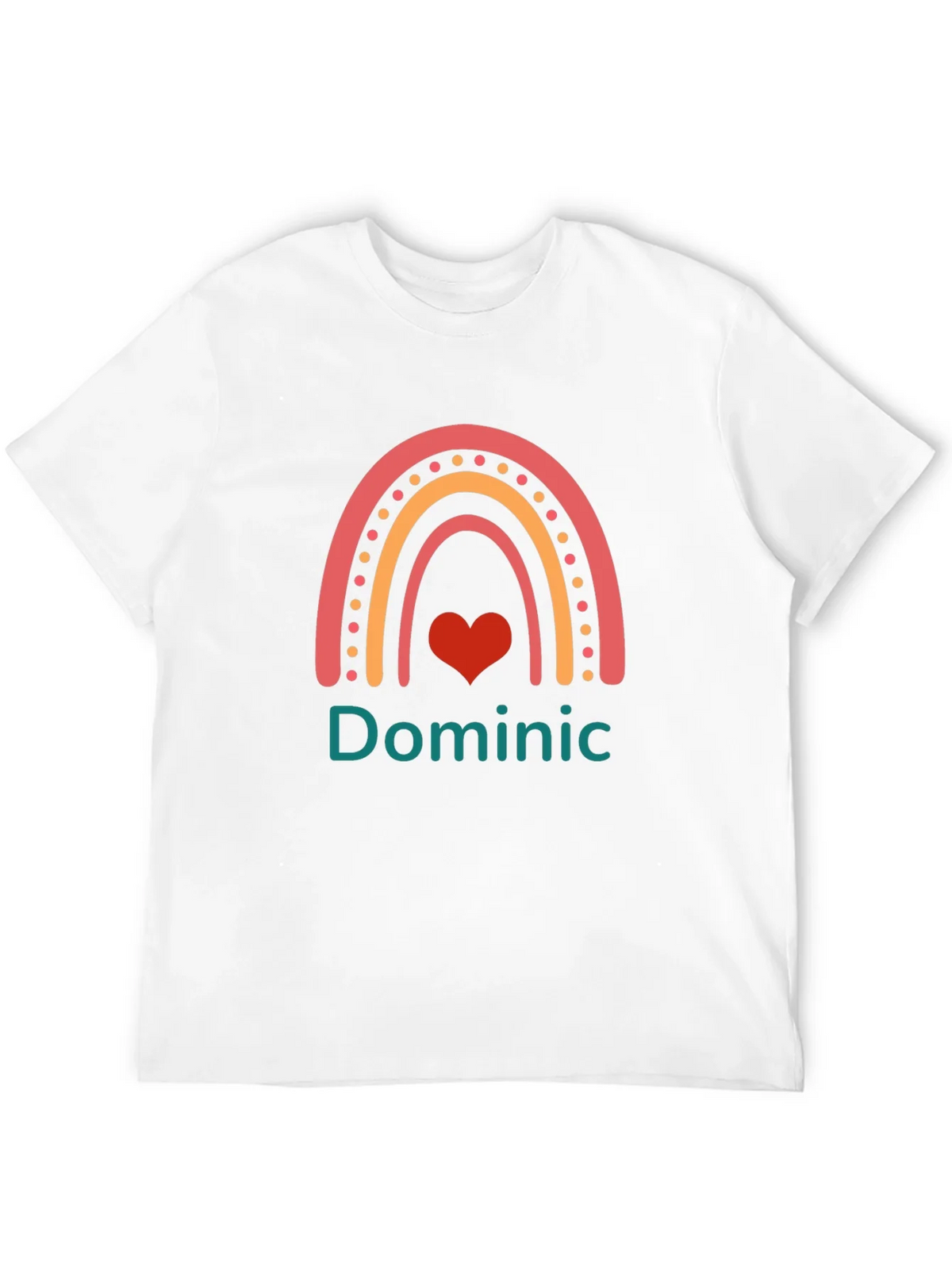 Personalized Dominic Rainbow Heart T-Shirt product image 11