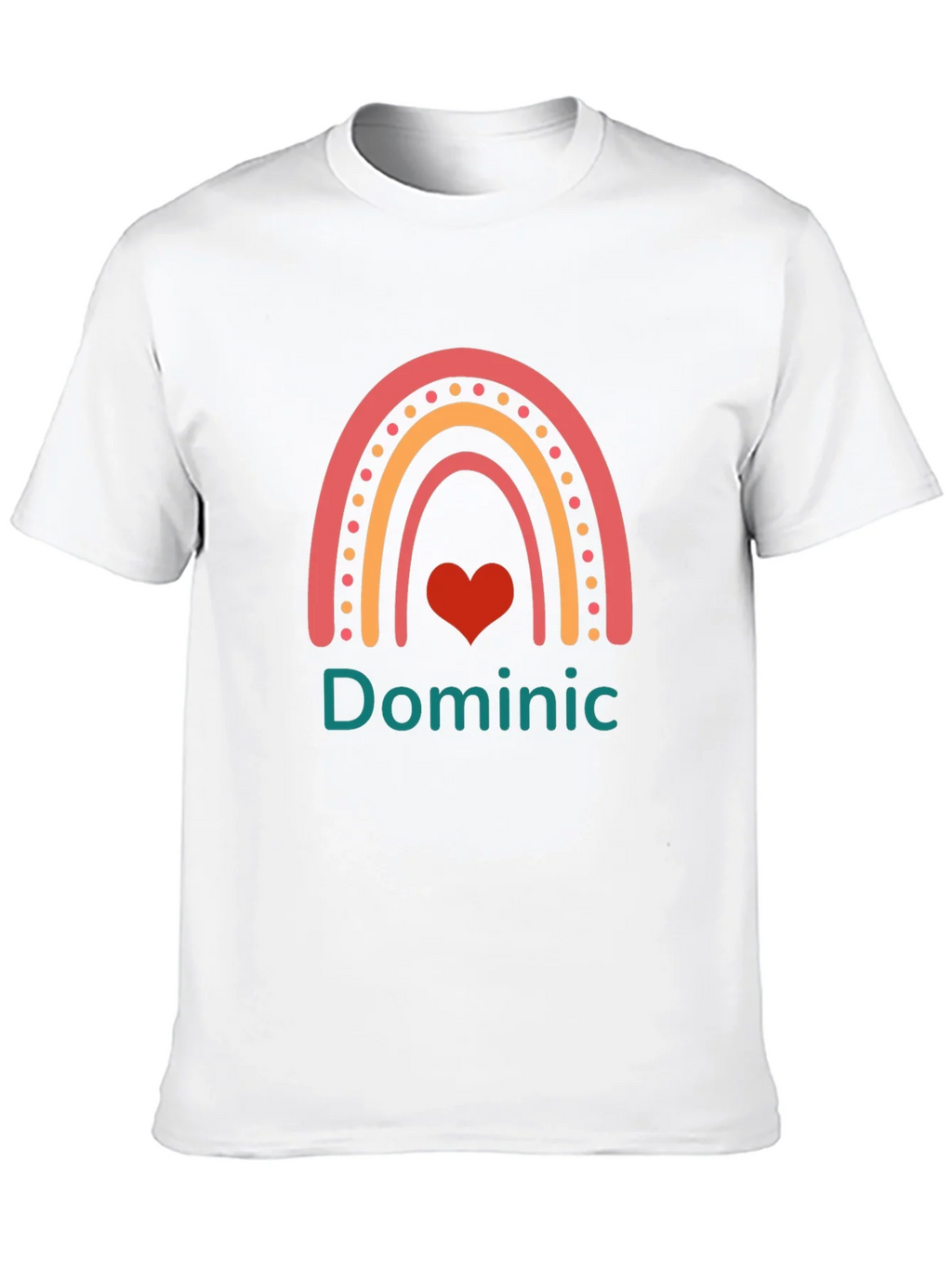 Personalized Dominic Rainbow Heart T-Shirt product image 9