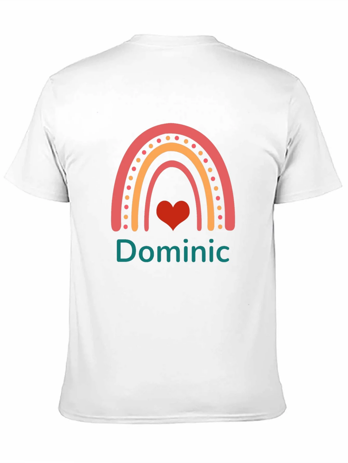 Personalized Dominic Rainbow Heart T-Shirt product image 10