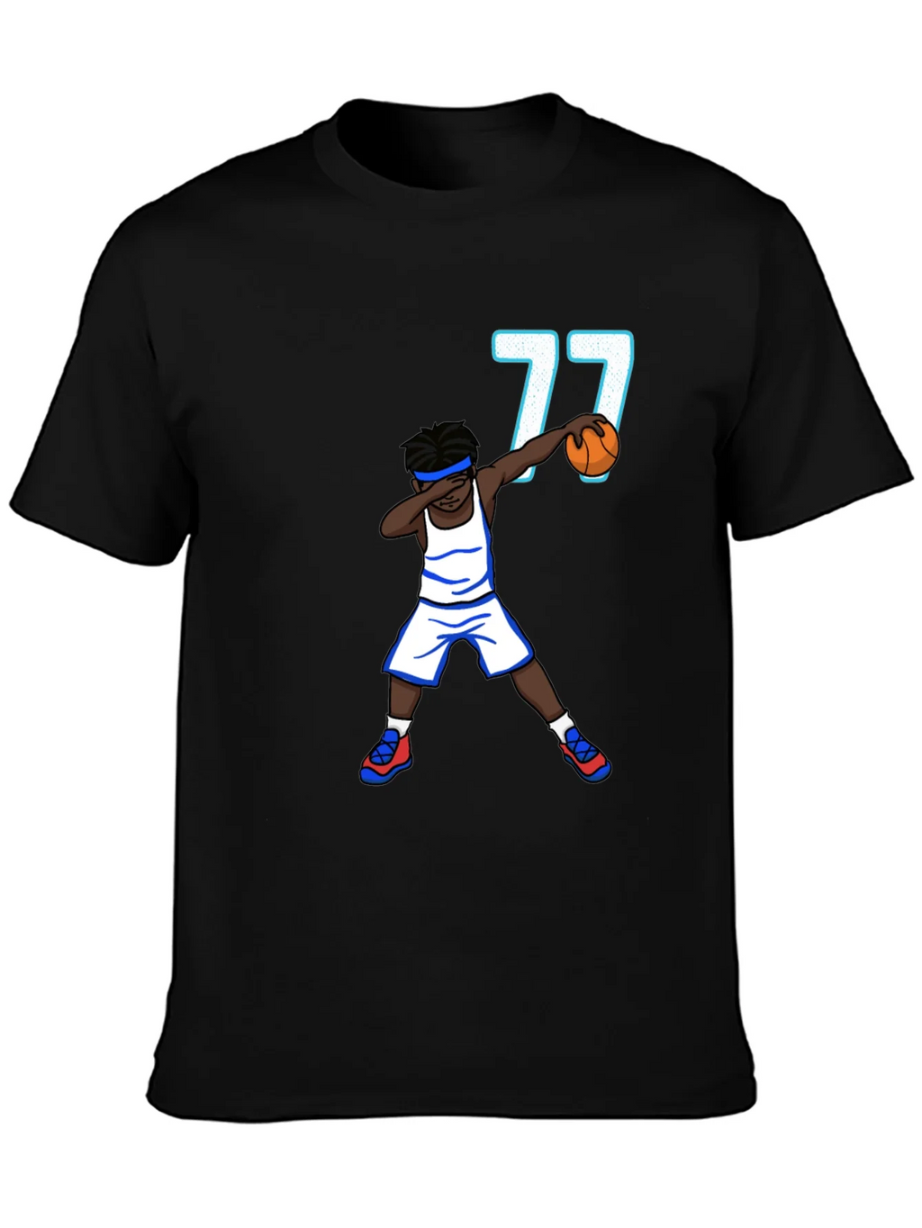 Dabbing Basketball Player T-Shirt - Number 77 product image 3