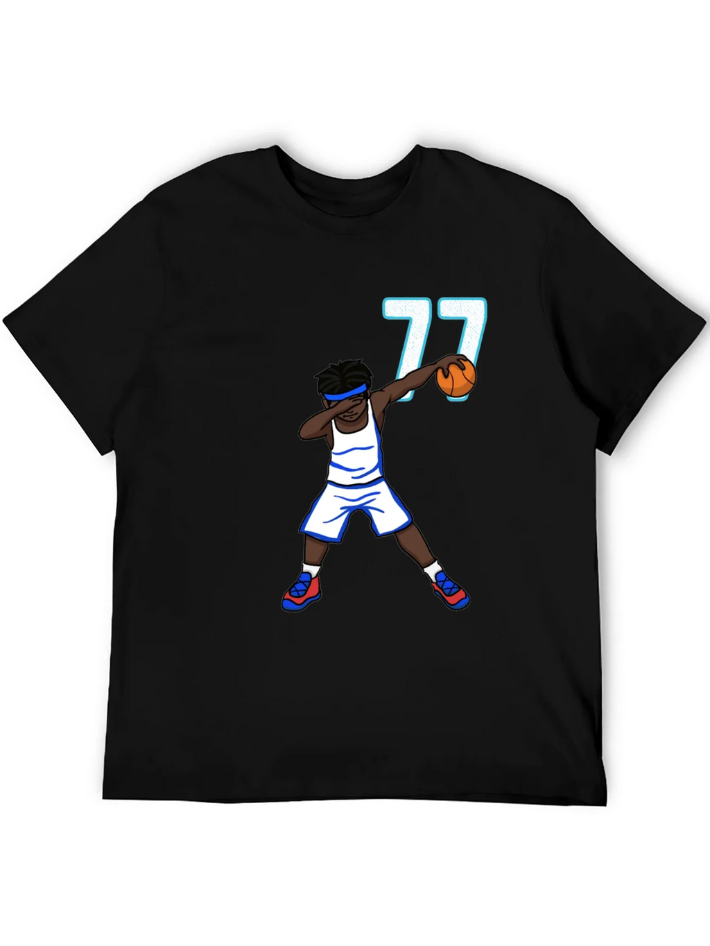 Dabbing Basketball Player T-Shirt - Number 77 product image 5