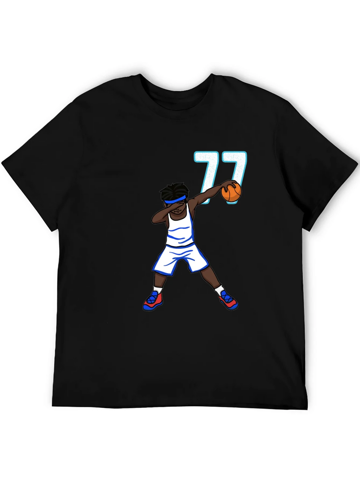 Dabbing Basketball Player T-Shirt - Number 77 product image 5