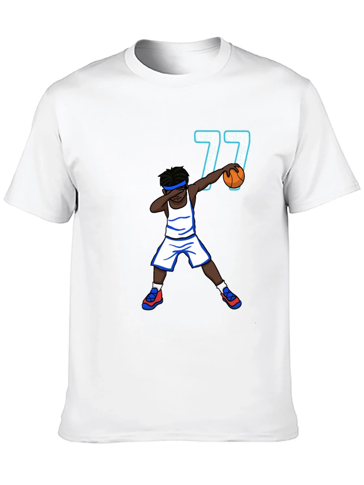 Dabbing Basketball Player T-Shirt - Number 77 product image 9
