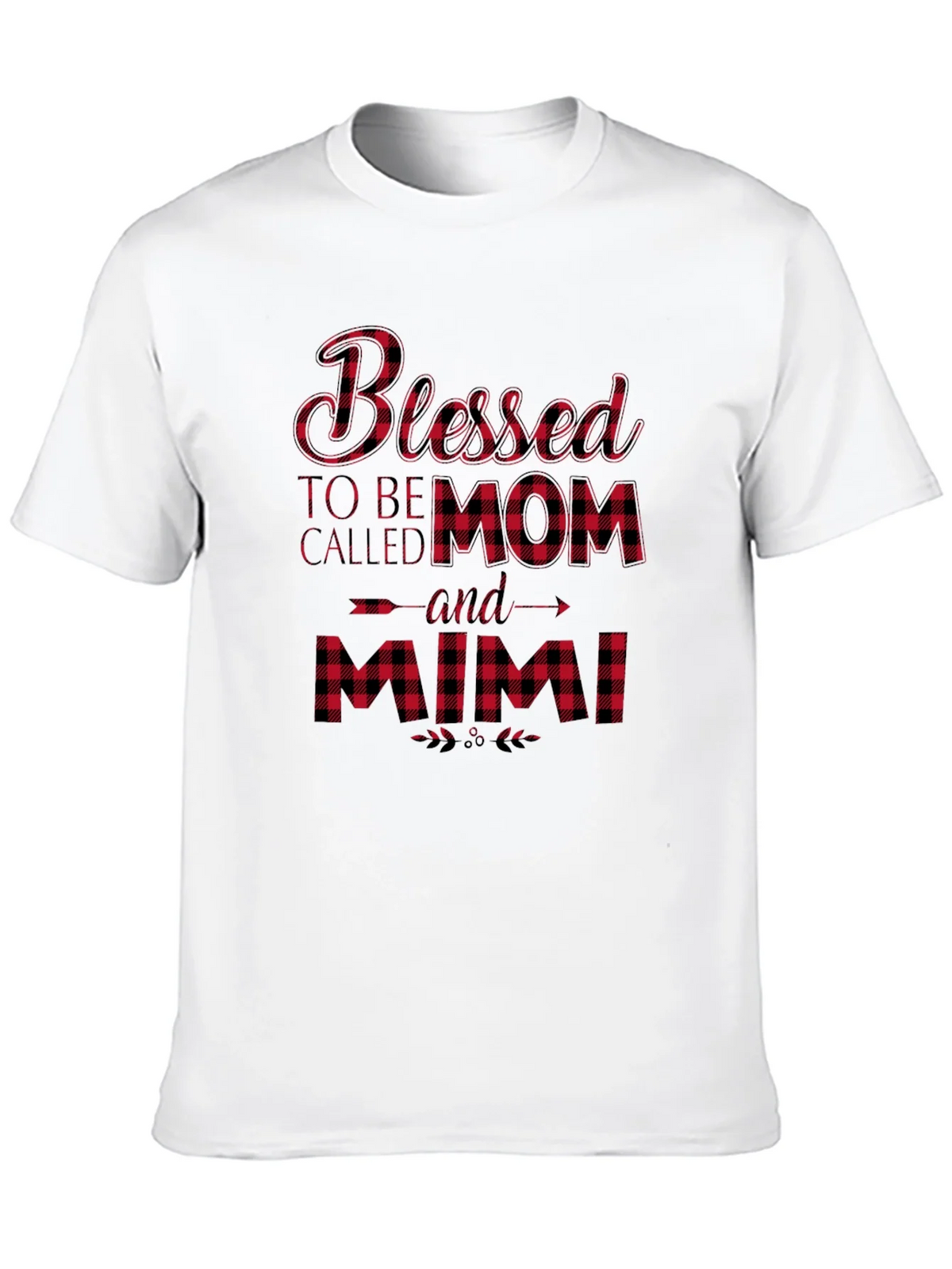 Blessed Mom and Mimi Buffalo Plaid T-Shirt product image 9