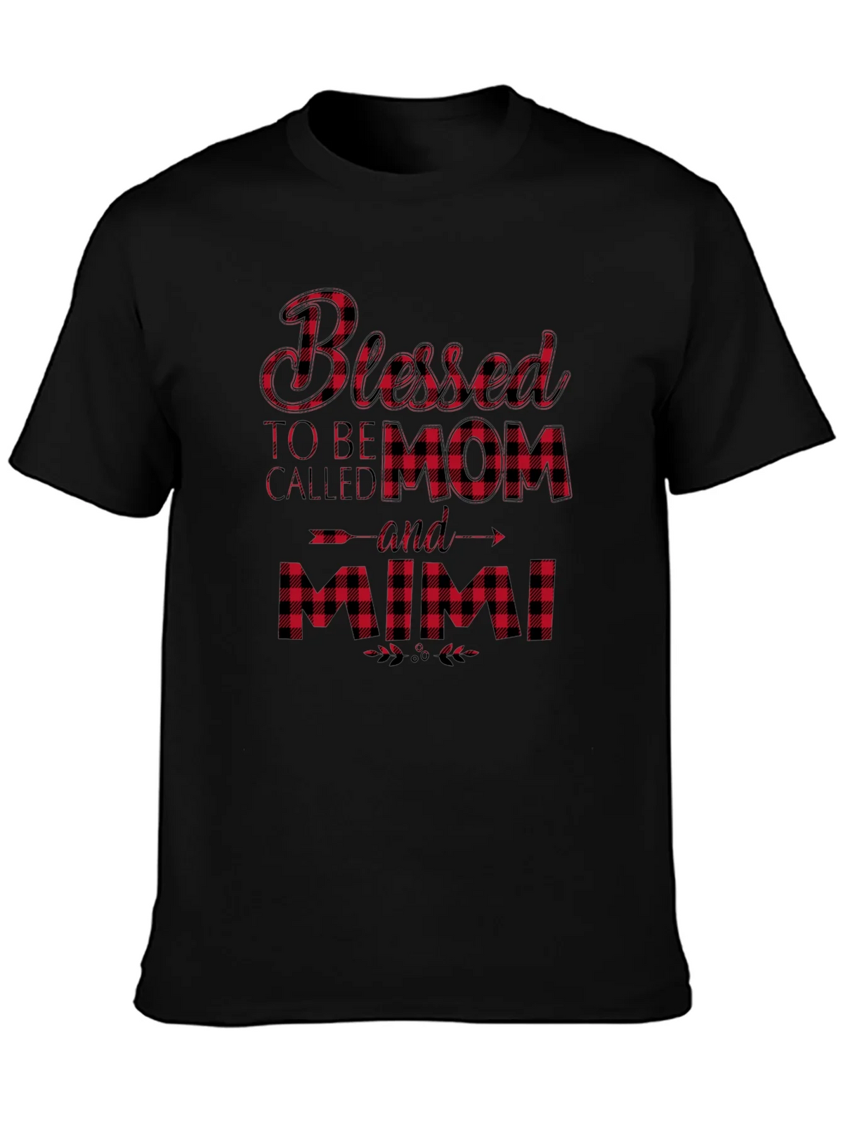 Blessed Mom and Mimi Buffalo Plaid T-Shirt product image 3