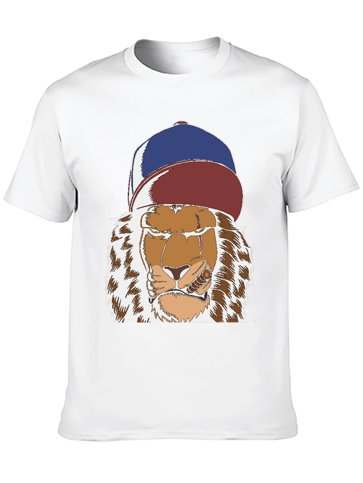 Lion with Cigar Graphic Tee - Streetwear Style