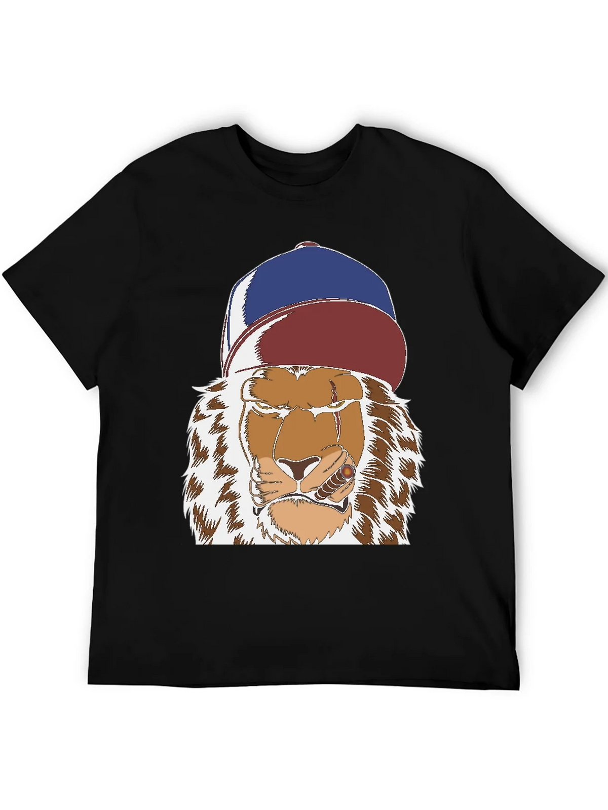 Lion with Cigar Graphic Tee - Streetwear Style