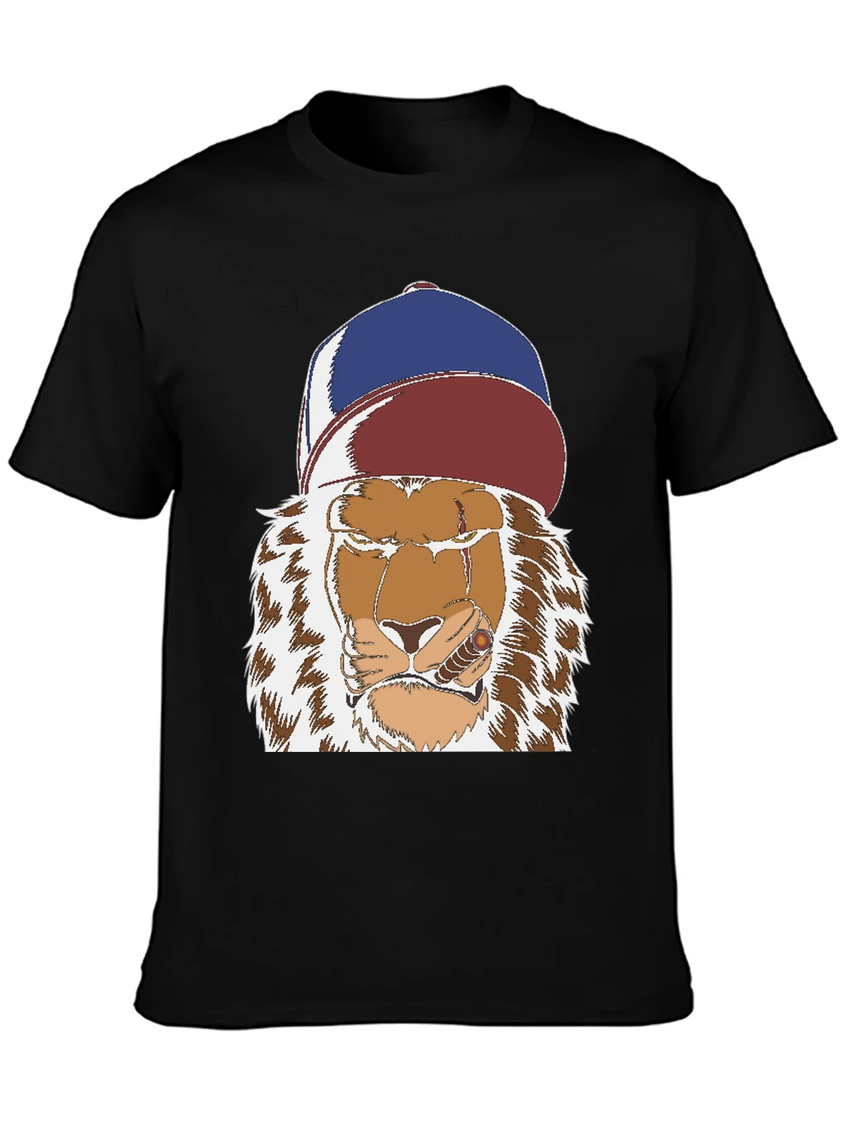 Lion with Cigar Graphic Tee - Streetwear Style