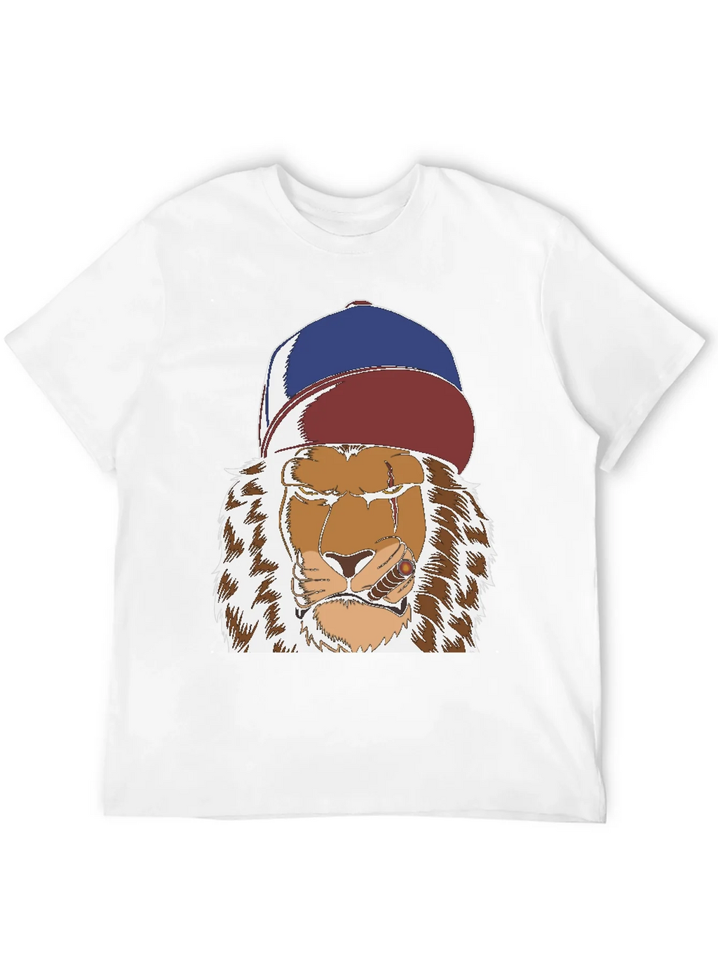 Lion with Cigar Graphic Tee - Streetwear Style