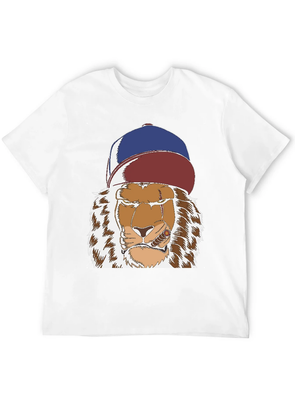 Lion with Cigar Graphic Tee - Streetwear Style