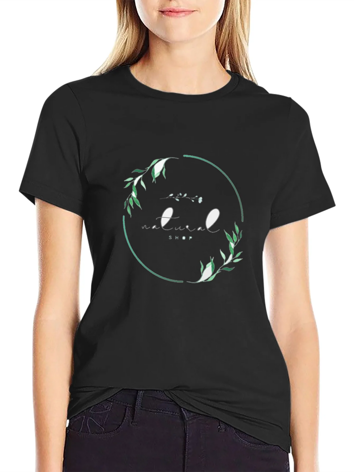 Natural Shop Graphic Tee - Black Cotton T-Shirt product image 2
