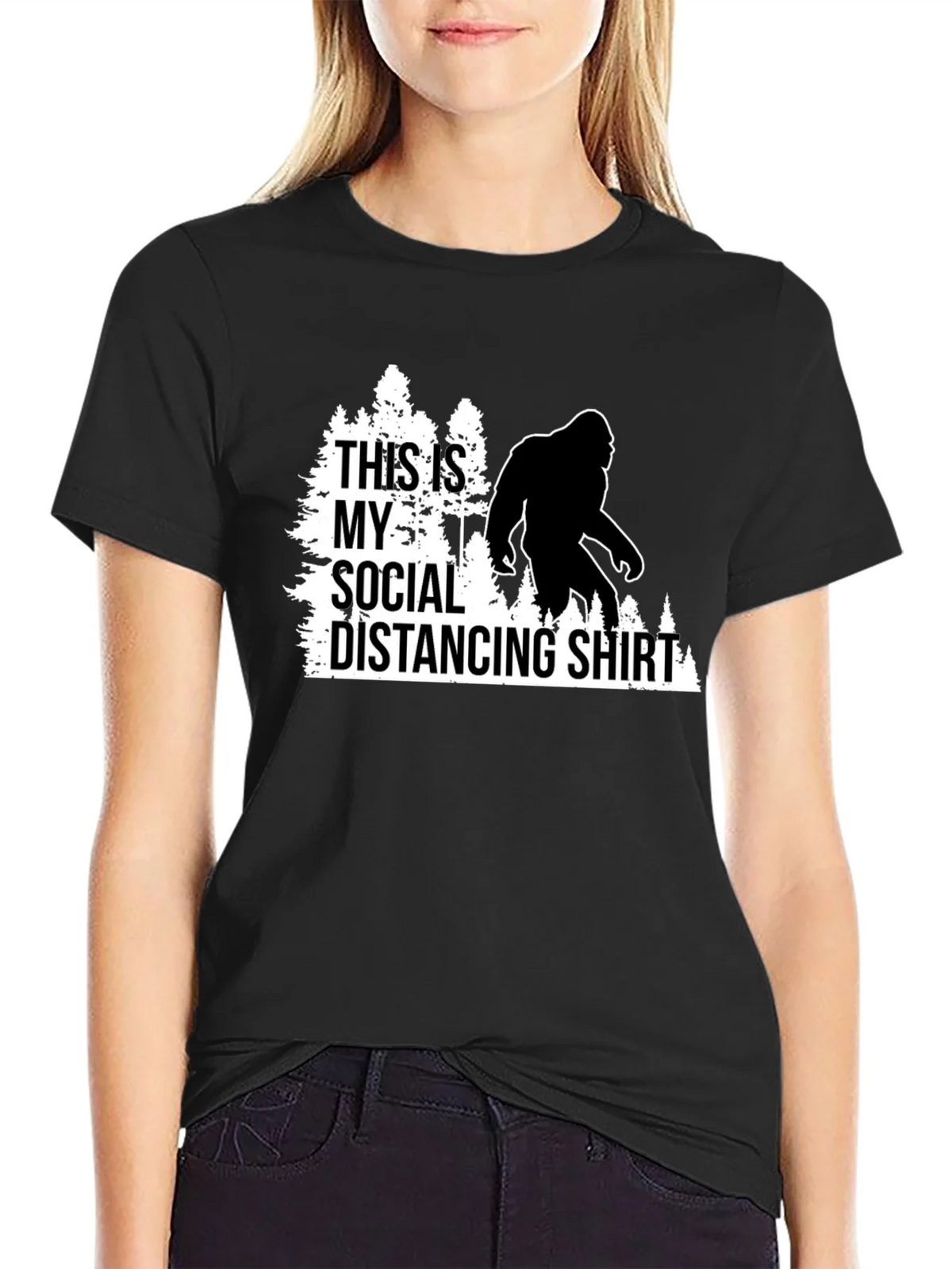 Funny Social Distancing Bigfoot Graphic Tee product image 2