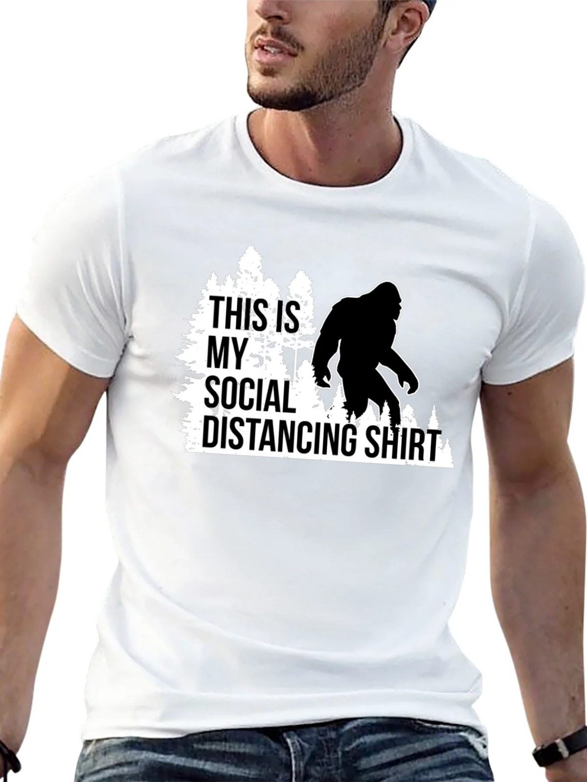 Funny Social Distancing Bigfoot Graphic Tee product image 12