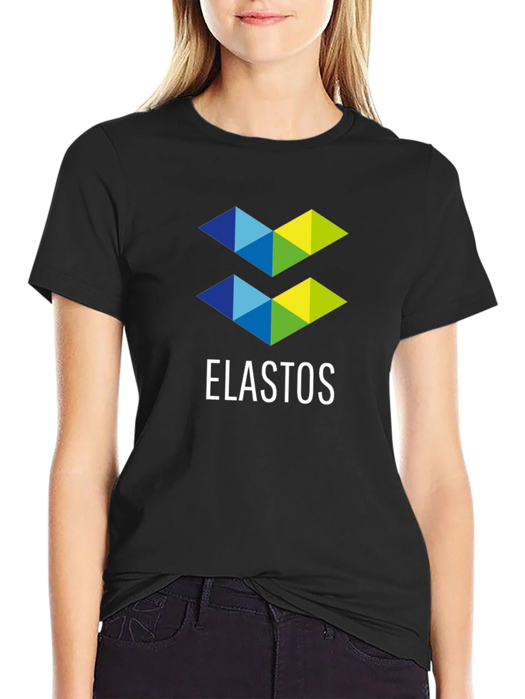 Elastos Logo Graphic T-Shirt - Black Casual Tee product image 2