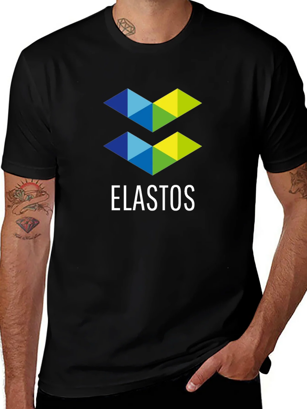 Elastos Logo Graphic T-Shirt - Black Casual Tee product image 1