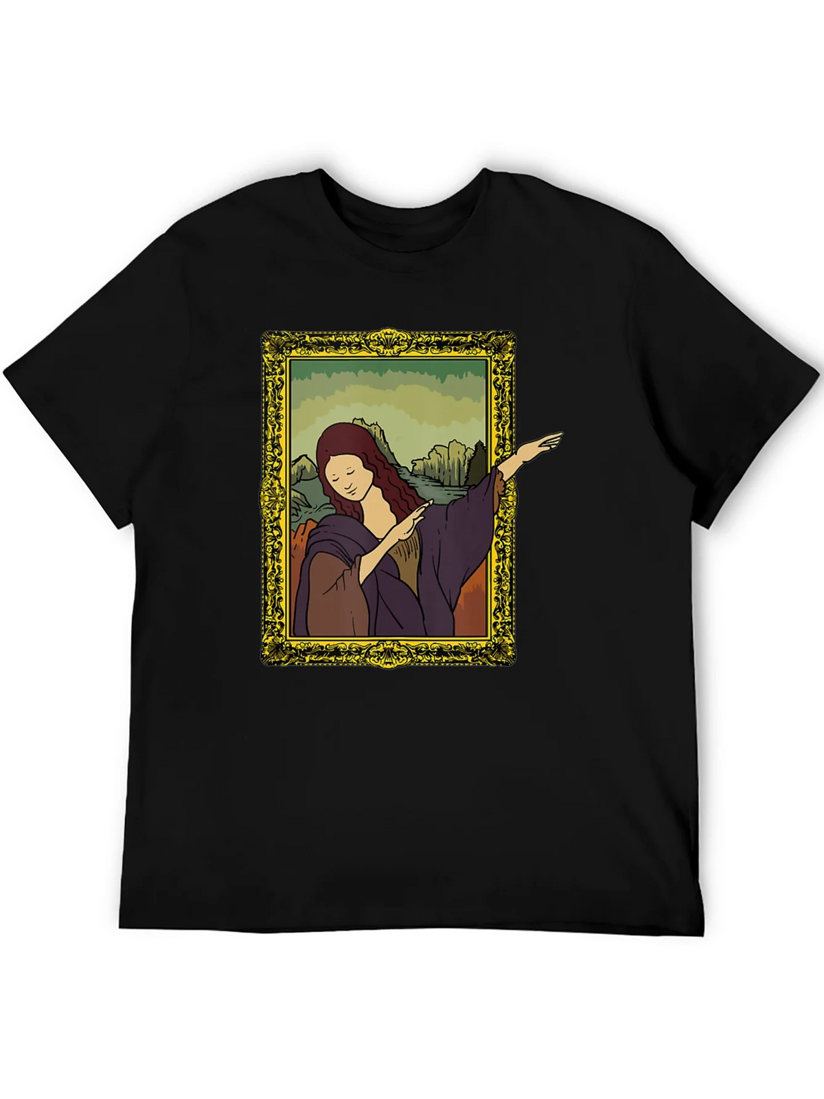 Mona Lisa Dabbing Graphic Tee - Black product image 5