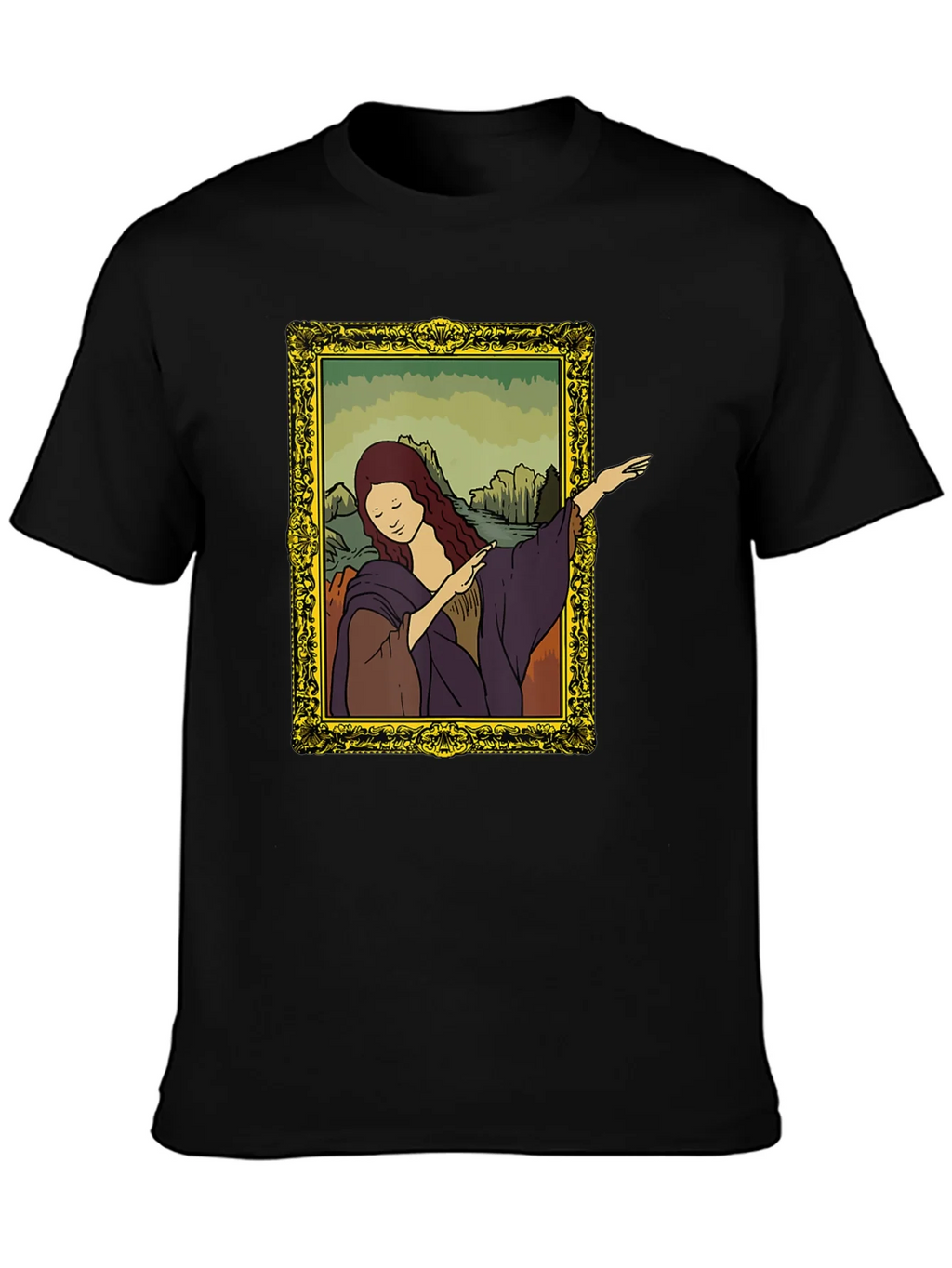 Mona Lisa Dabbing Graphic Tee - Black product image 3