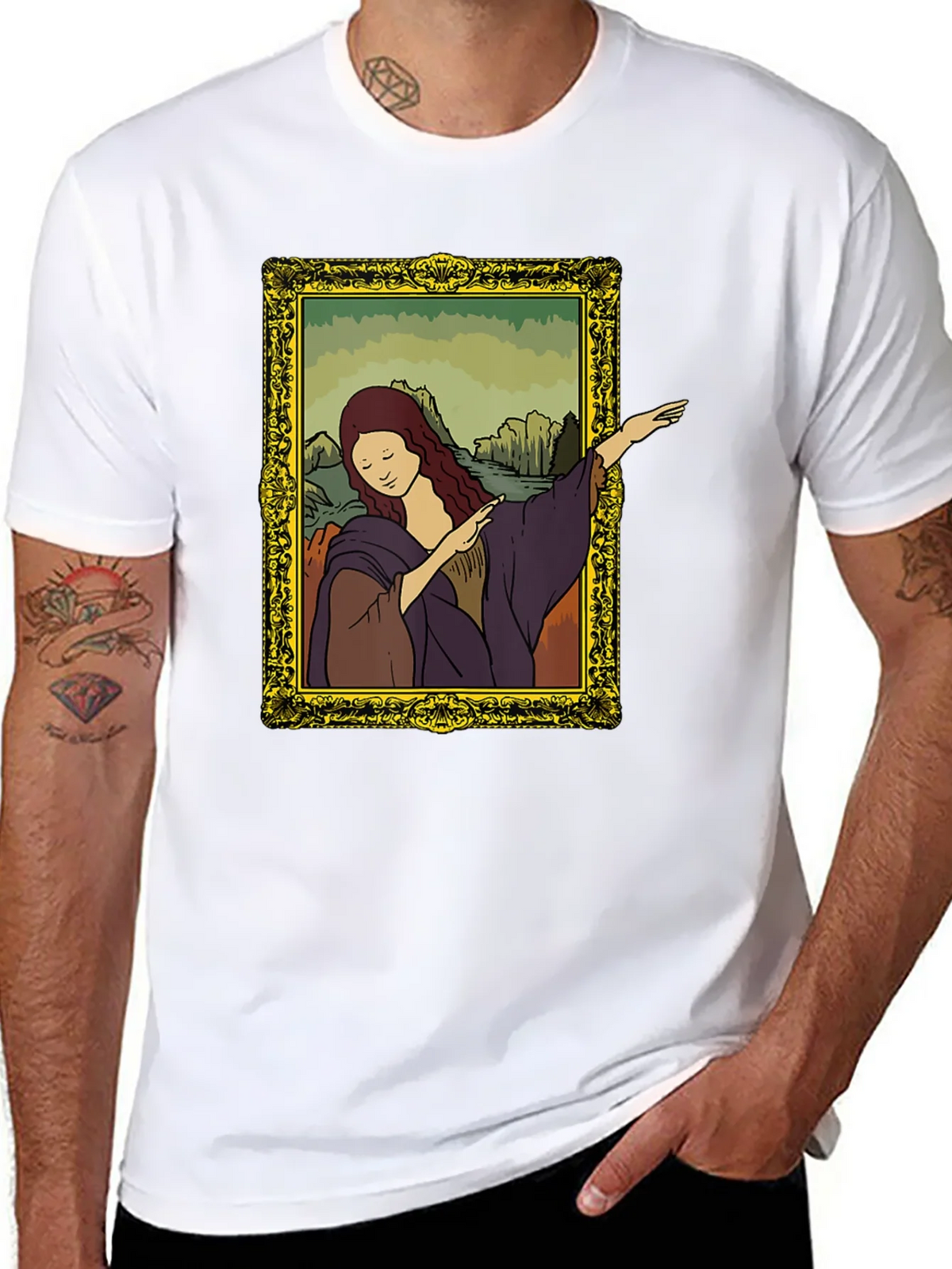 Mona Lisa Dabbing Graphic Tee - Black product image 7