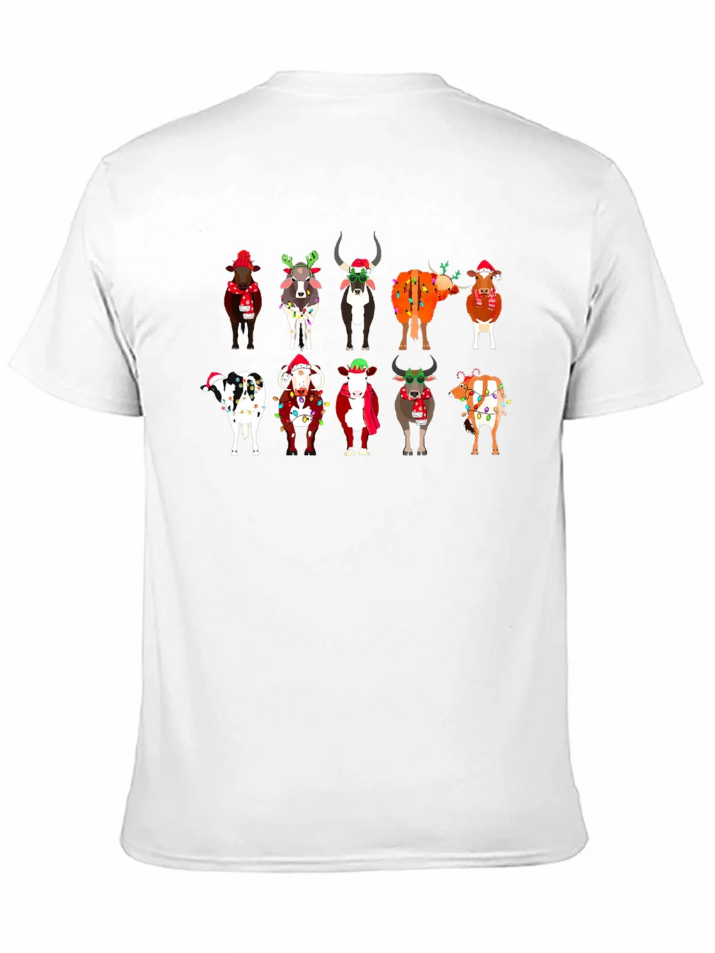 Festive Christmas Cows Black T-Shirt product image 10