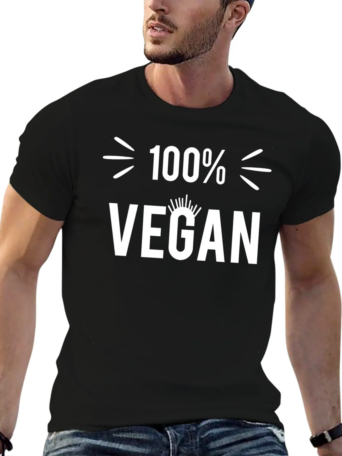 100% Vegan Black T-Shirt product image 6