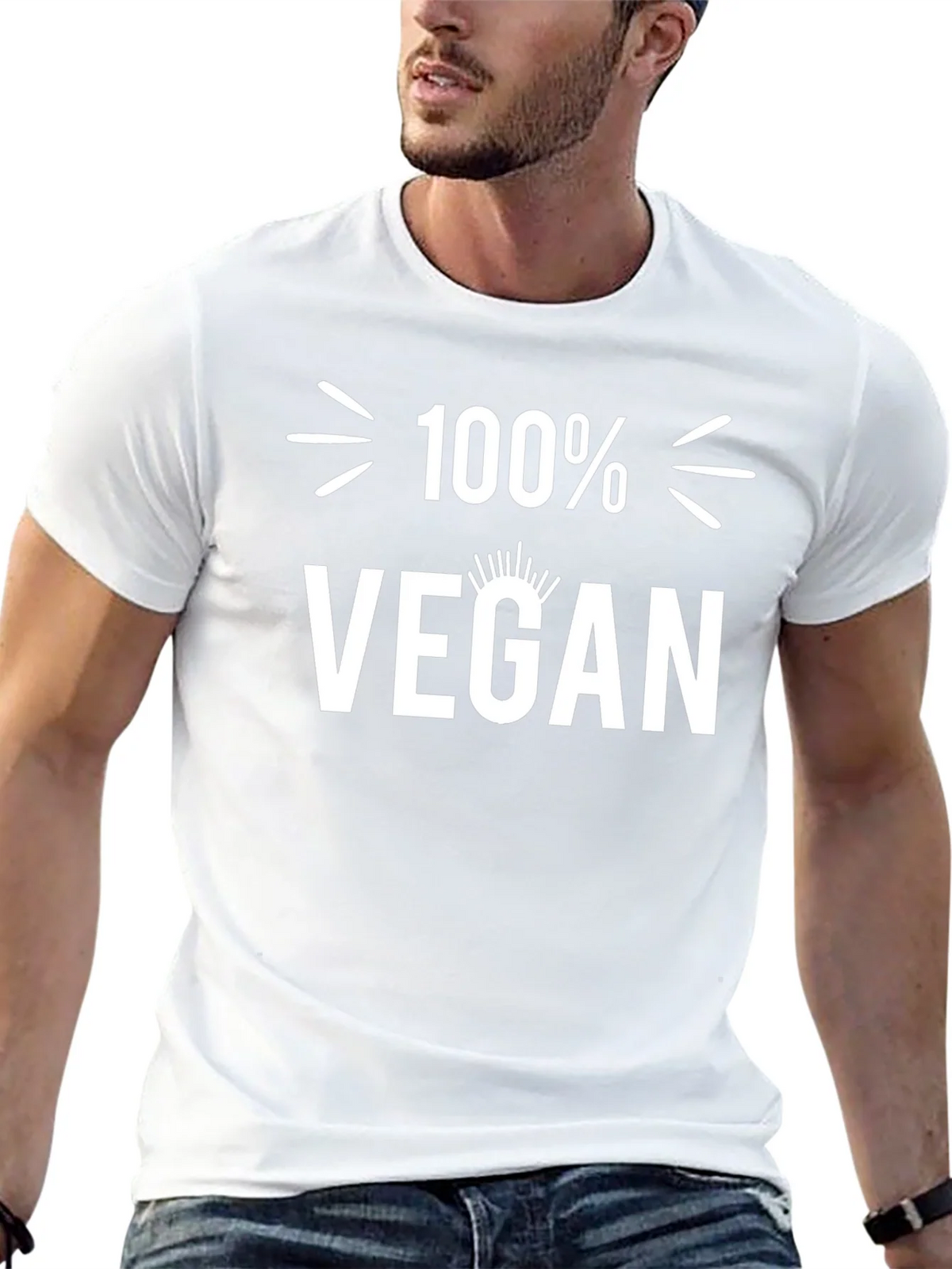 100% Vegan Black T-Shirt product image 12