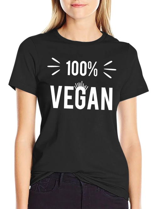 100% Vegan Black T-Shirt product image 2