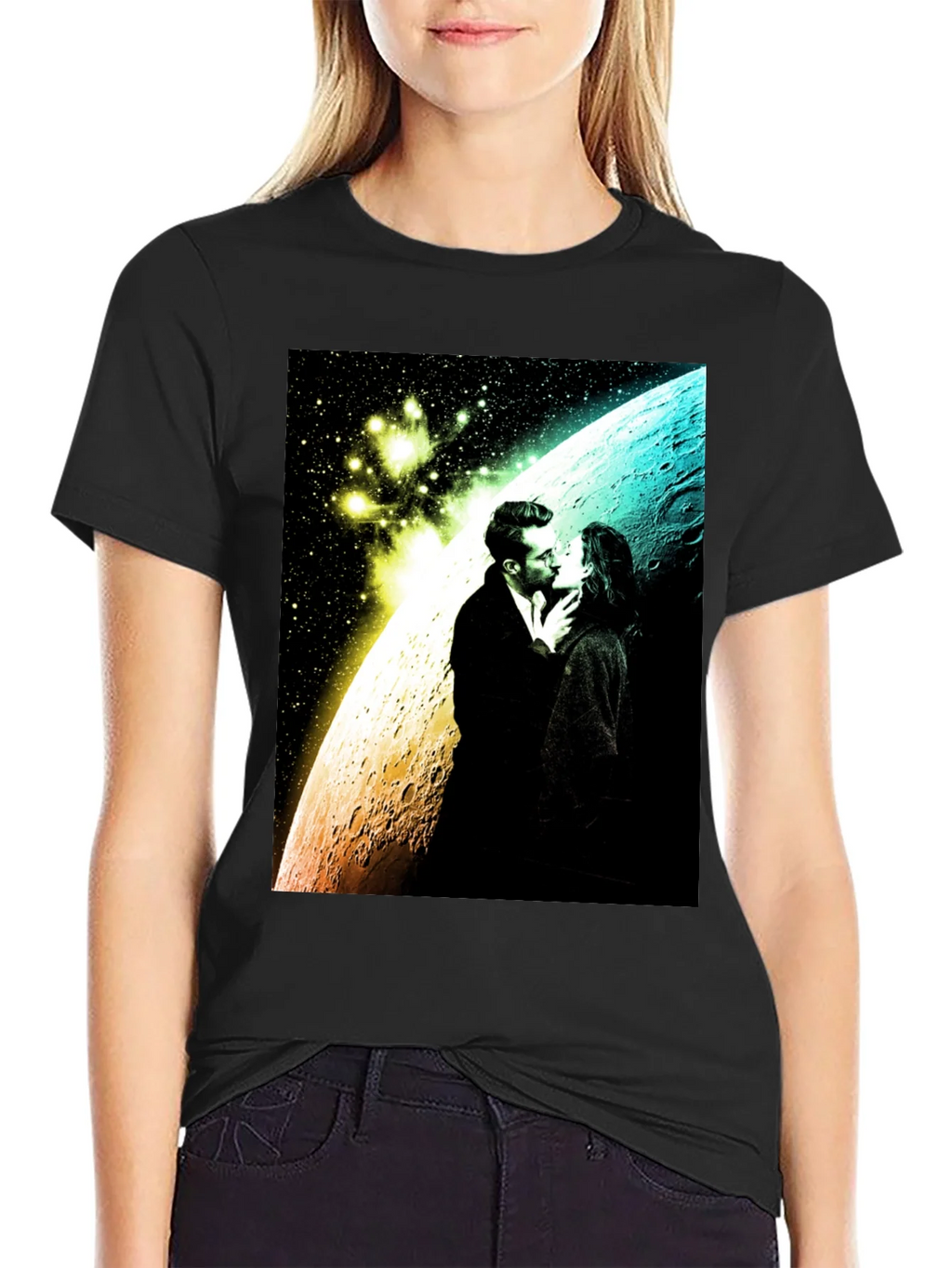 Romantic Space Kiss Graphic Tee product image 2