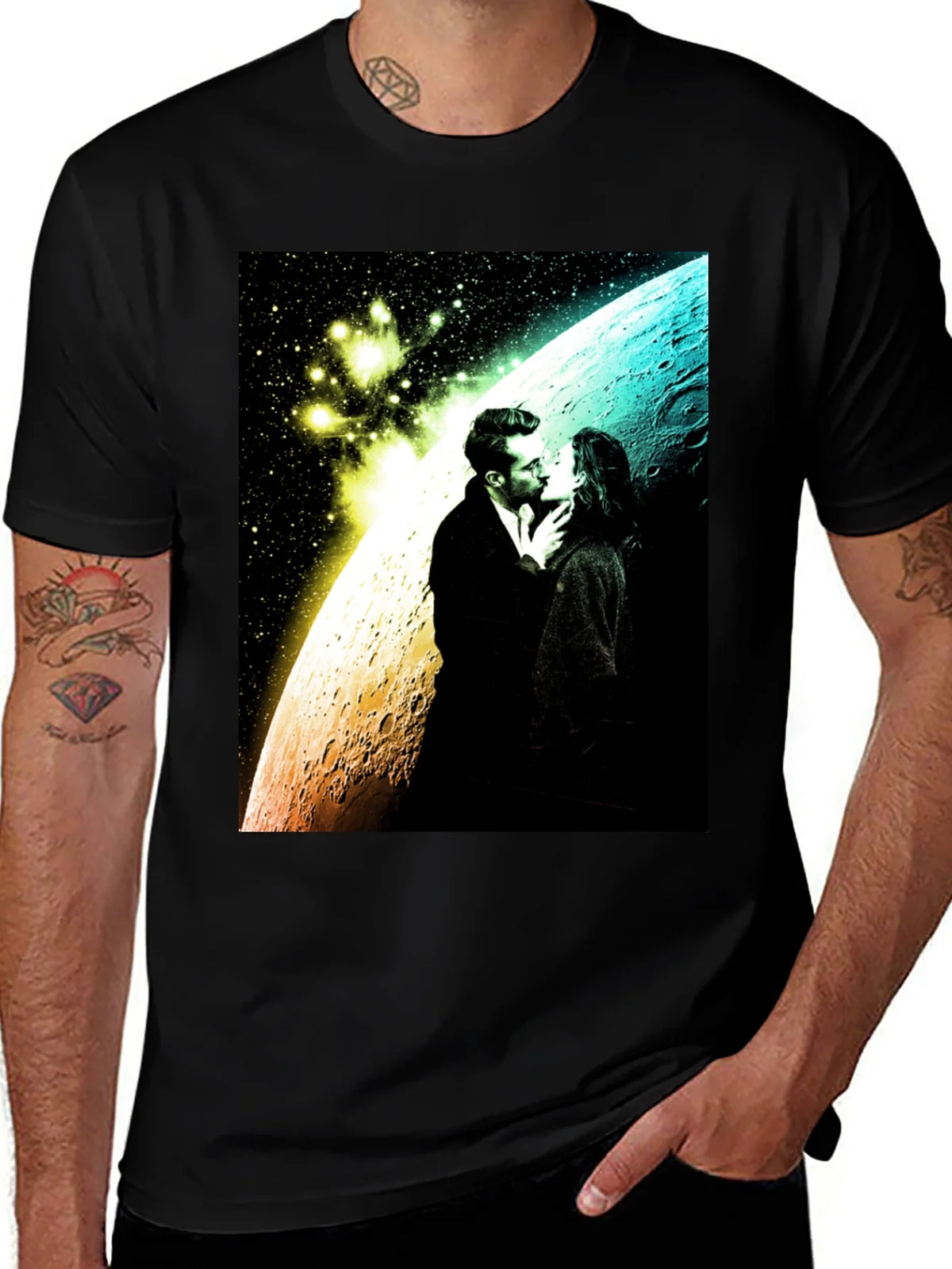 Romantic Space Kiss Graphic Tee product image 1