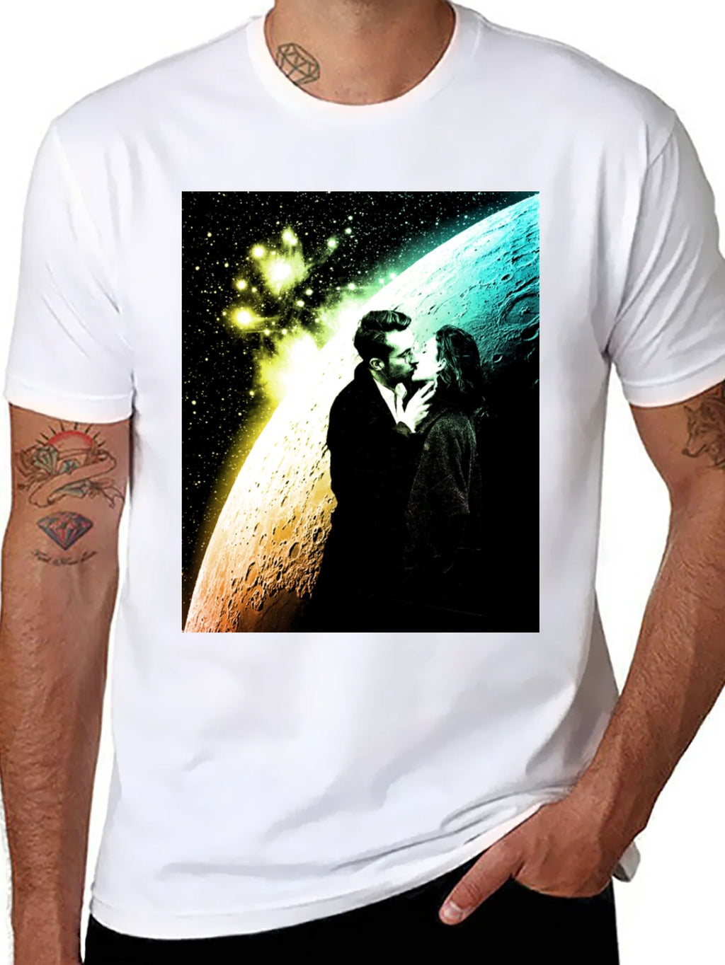 Romantic Space Kiss Graphic Tee product image 7