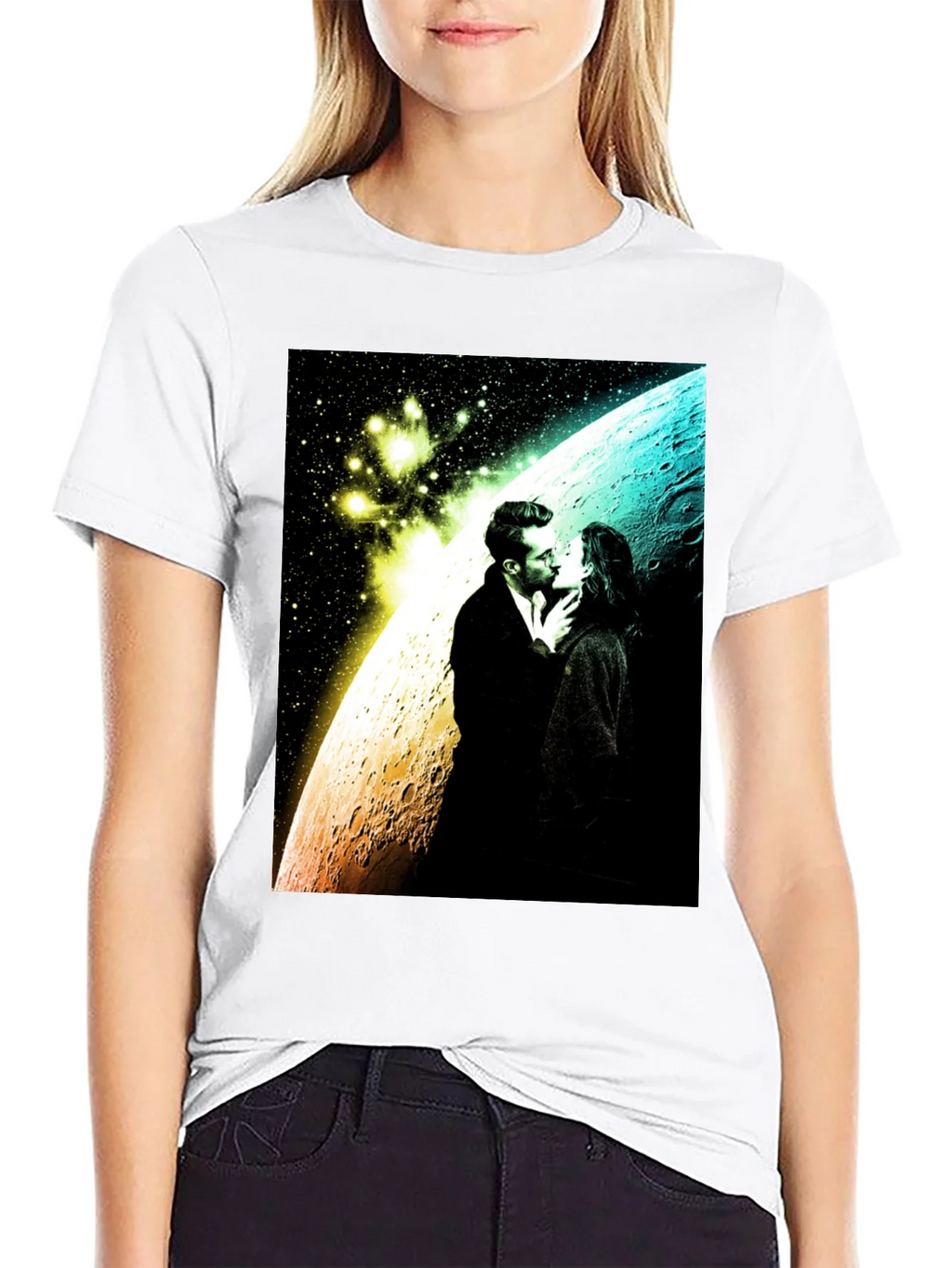 Romantic Space Kiss Graphic Tee product image 8