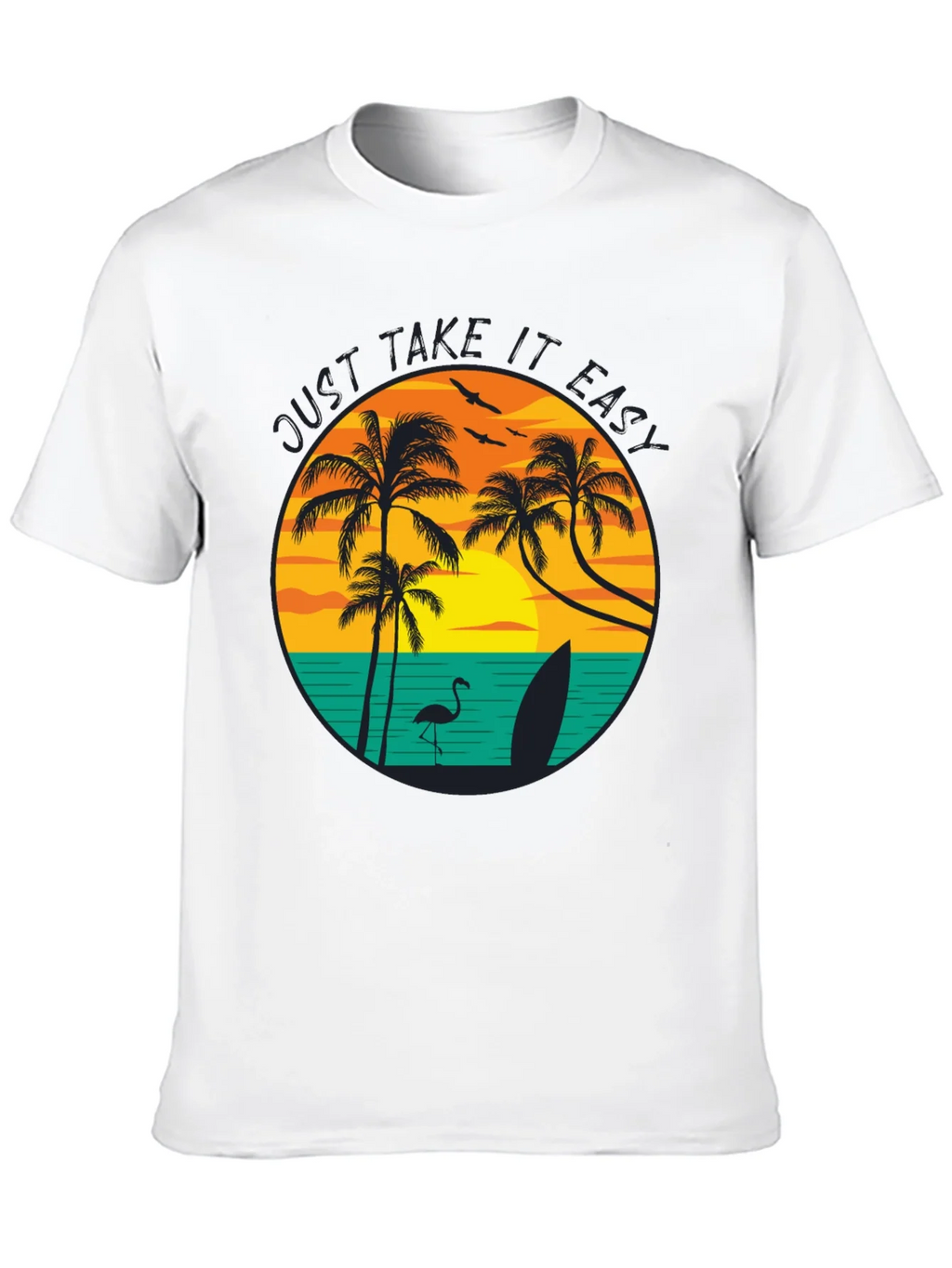Just Take It Easy Graphic Tee - Tropical Beach Design product image 9