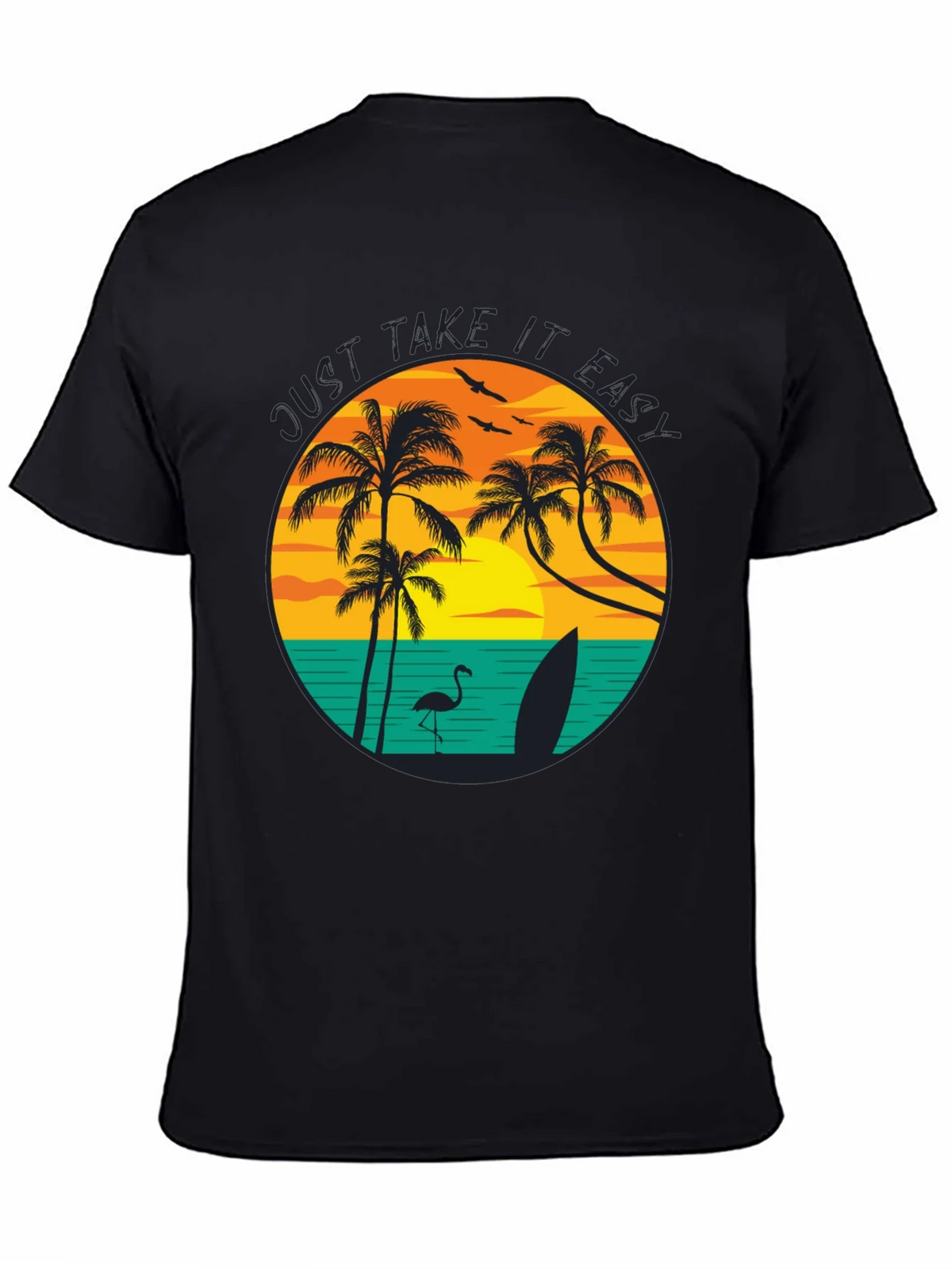 Just Take It Easy Graphic Tee - Tropical Beach Design product image 4