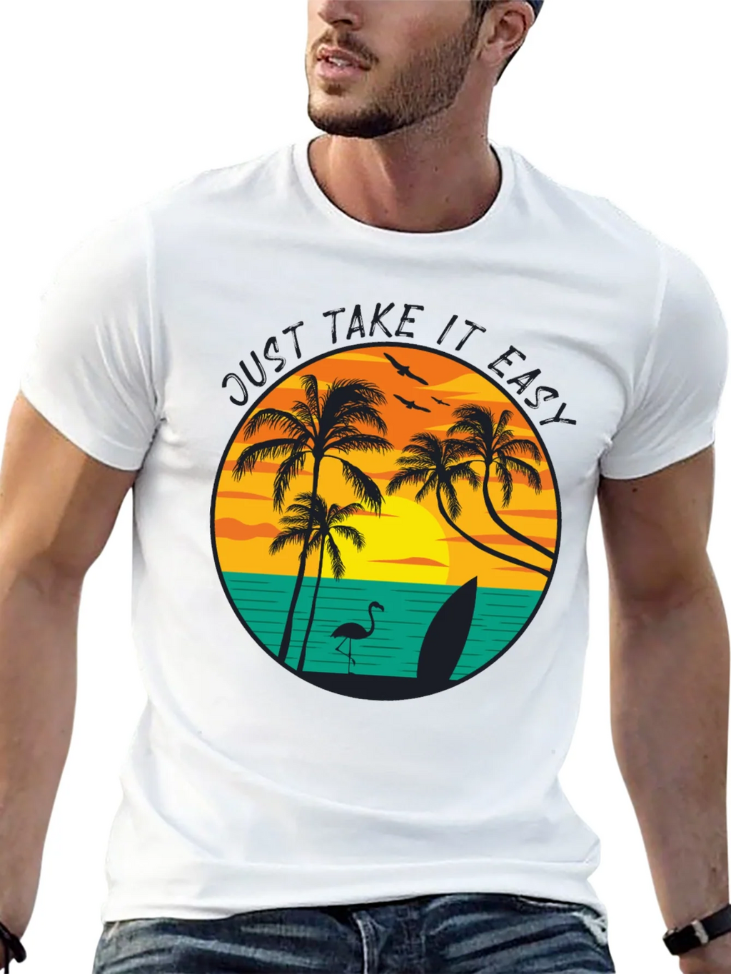 Just Take It Easy Graphic Tee - Tropical Beach Design product image 12