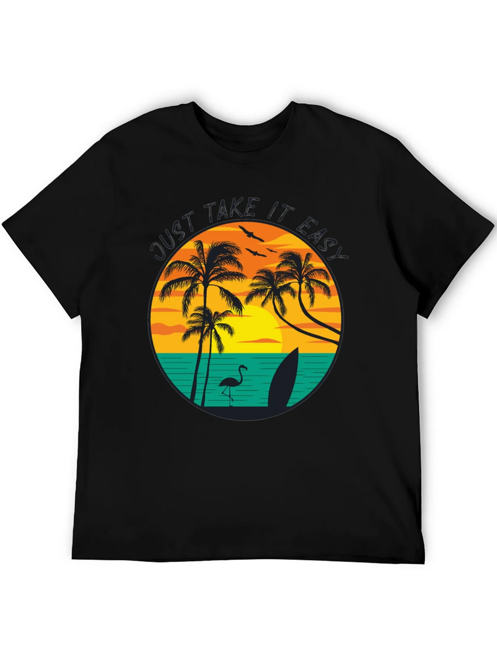 Just Take It Easy Graphic Tee - Tropical Beach Design product image 5