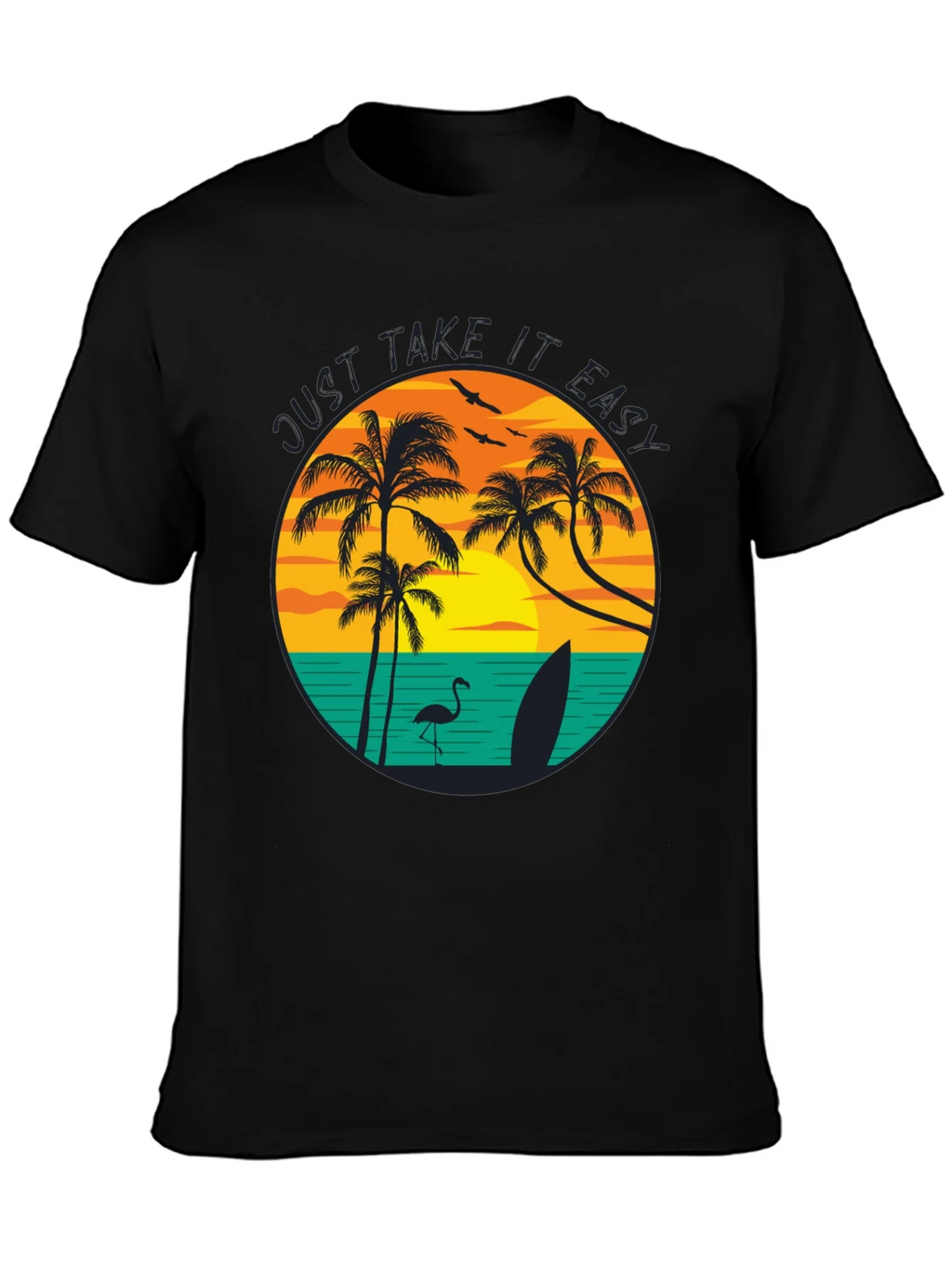 Just Take It Easy Graphic Tee - Tropical Beach Design product image 3