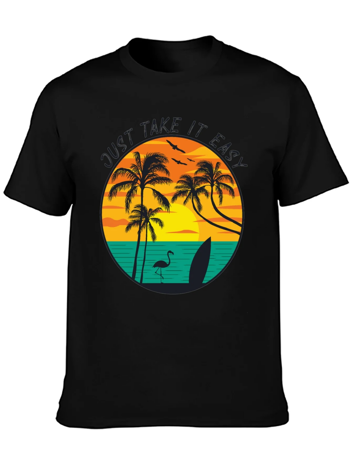 Just Take It Easy Graphic Tee - Tropical Beach Design product image 3