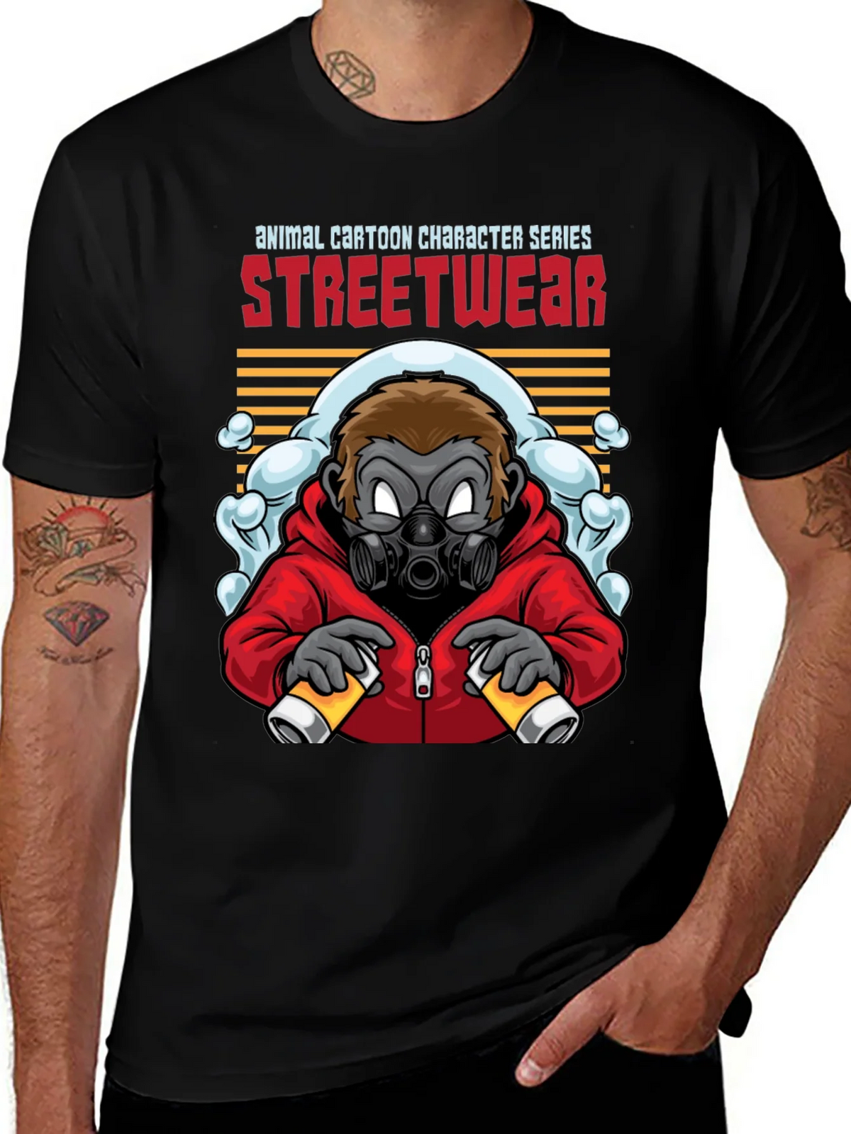 Streetwear Gorilla Graphic Black T-Shirt product image 1