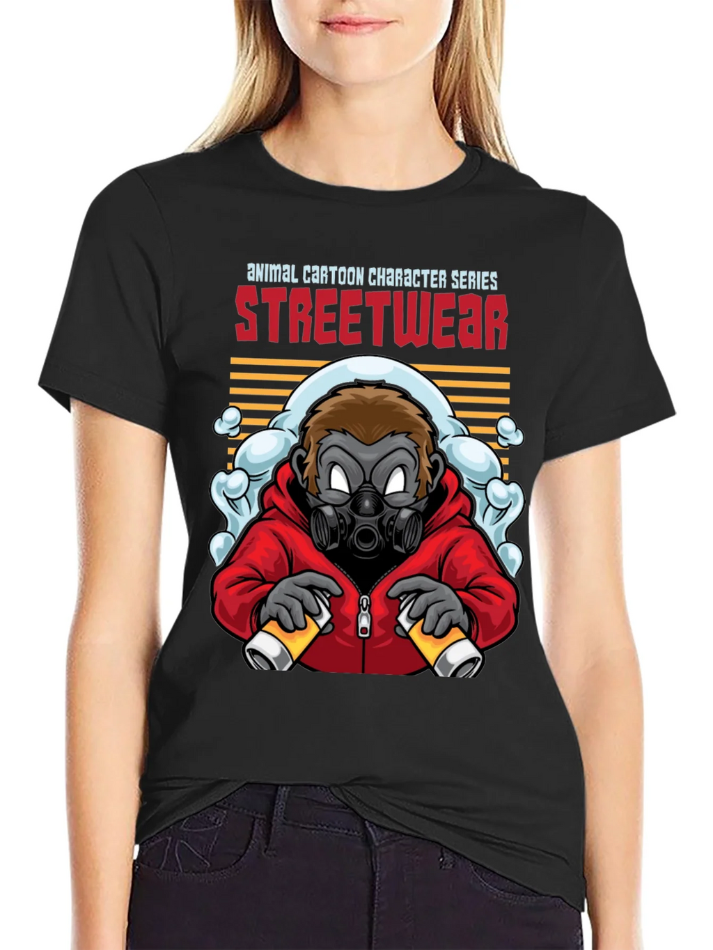 Streetwear Gorilla Graphic Black T-Shirt product image 2