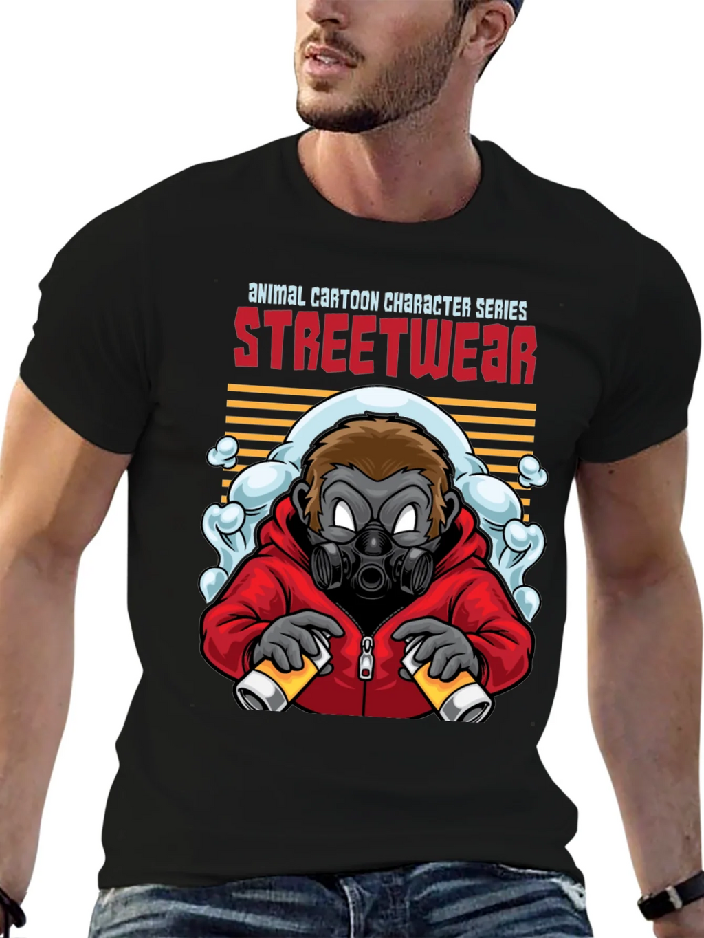 Streetwear Gorilla Graphic Black T-Shirt product image 6