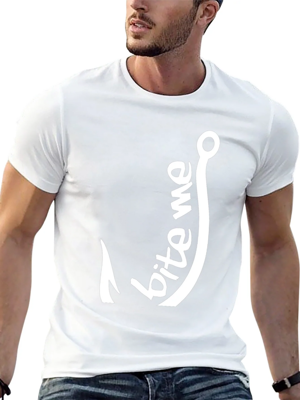 Bite Me Fishing Hook Graphic Tee - Black product image 11