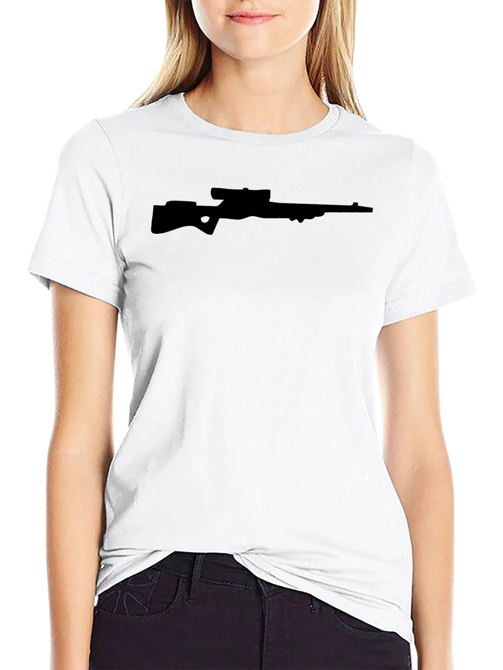 Sniper Rifle Graphic Tee - Black Crew Neck product image 8