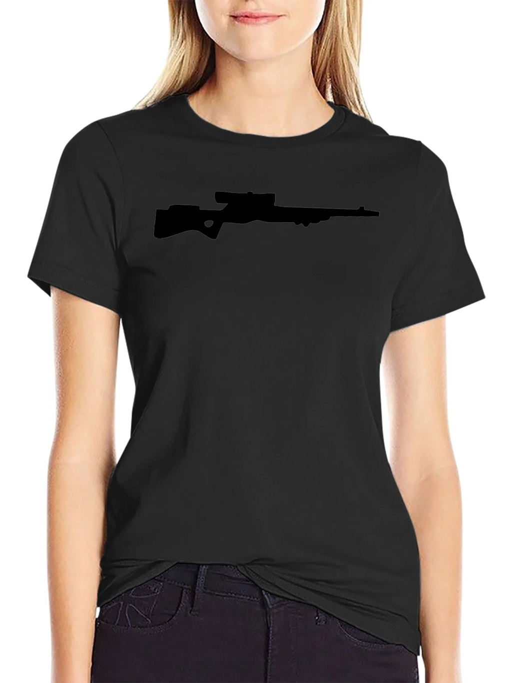 Sniper Rifle Graphic Tee - Black Crew Neck product image 2