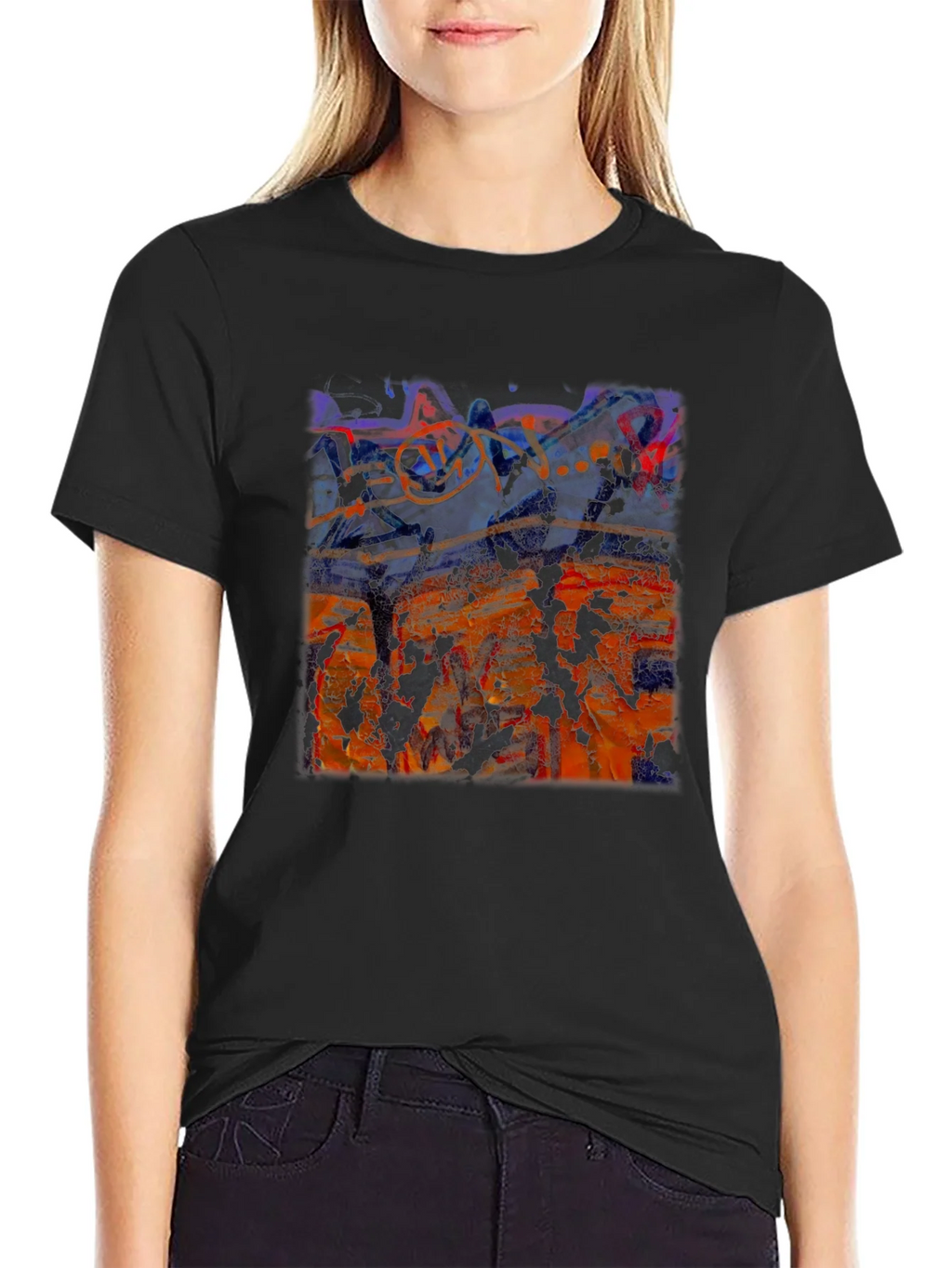 Abstract Art Graphic T-Shirt Black product image 2