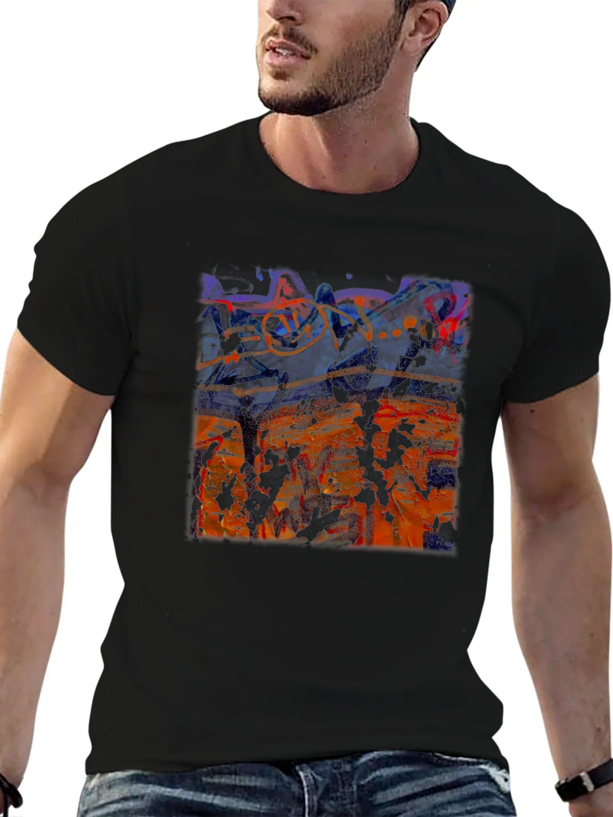 Abstract Art Graphic T-Shirt Black product image 6