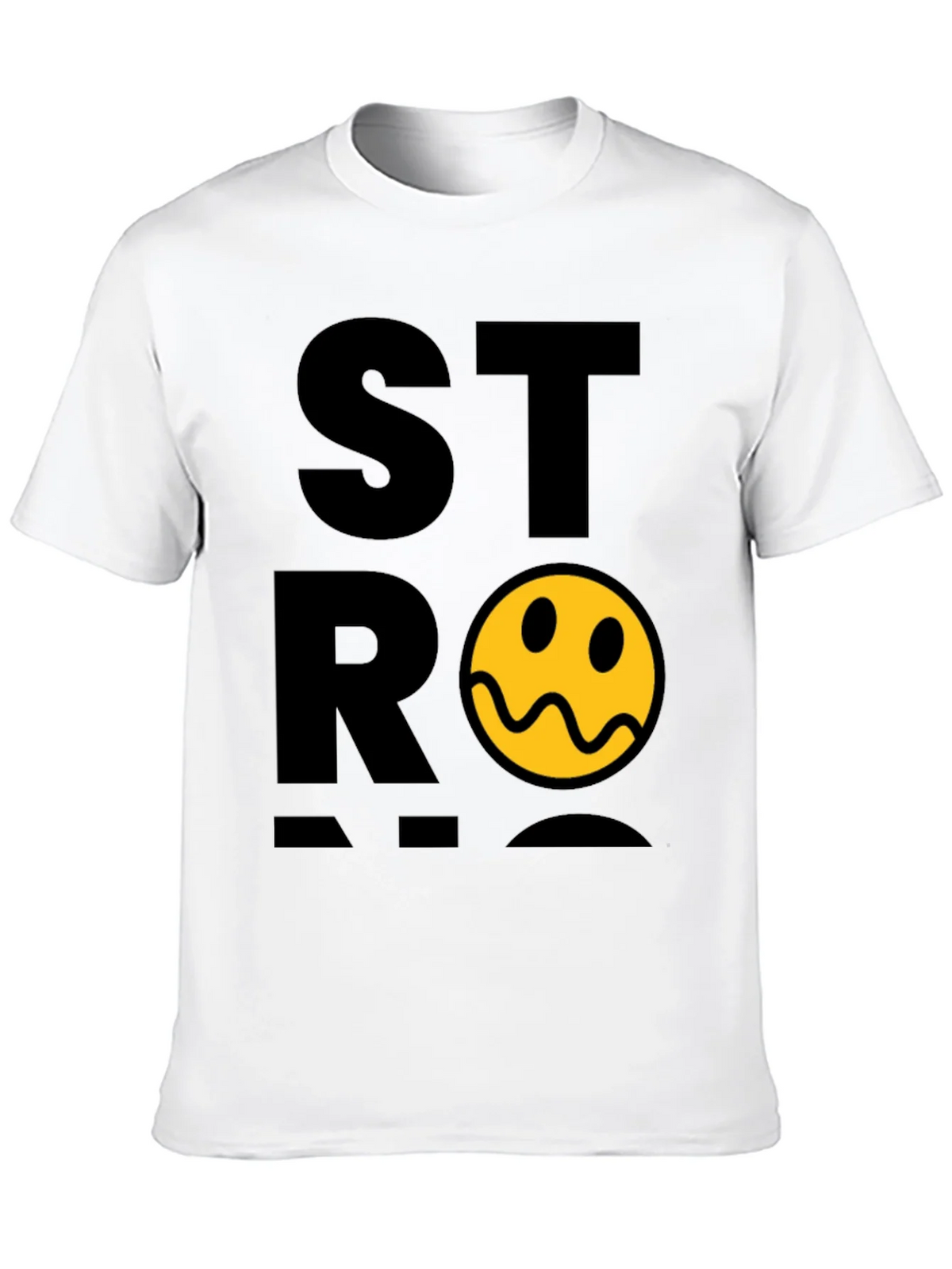 Stylish Black T-Shirt with Distorted Smiley Graphic product image 9